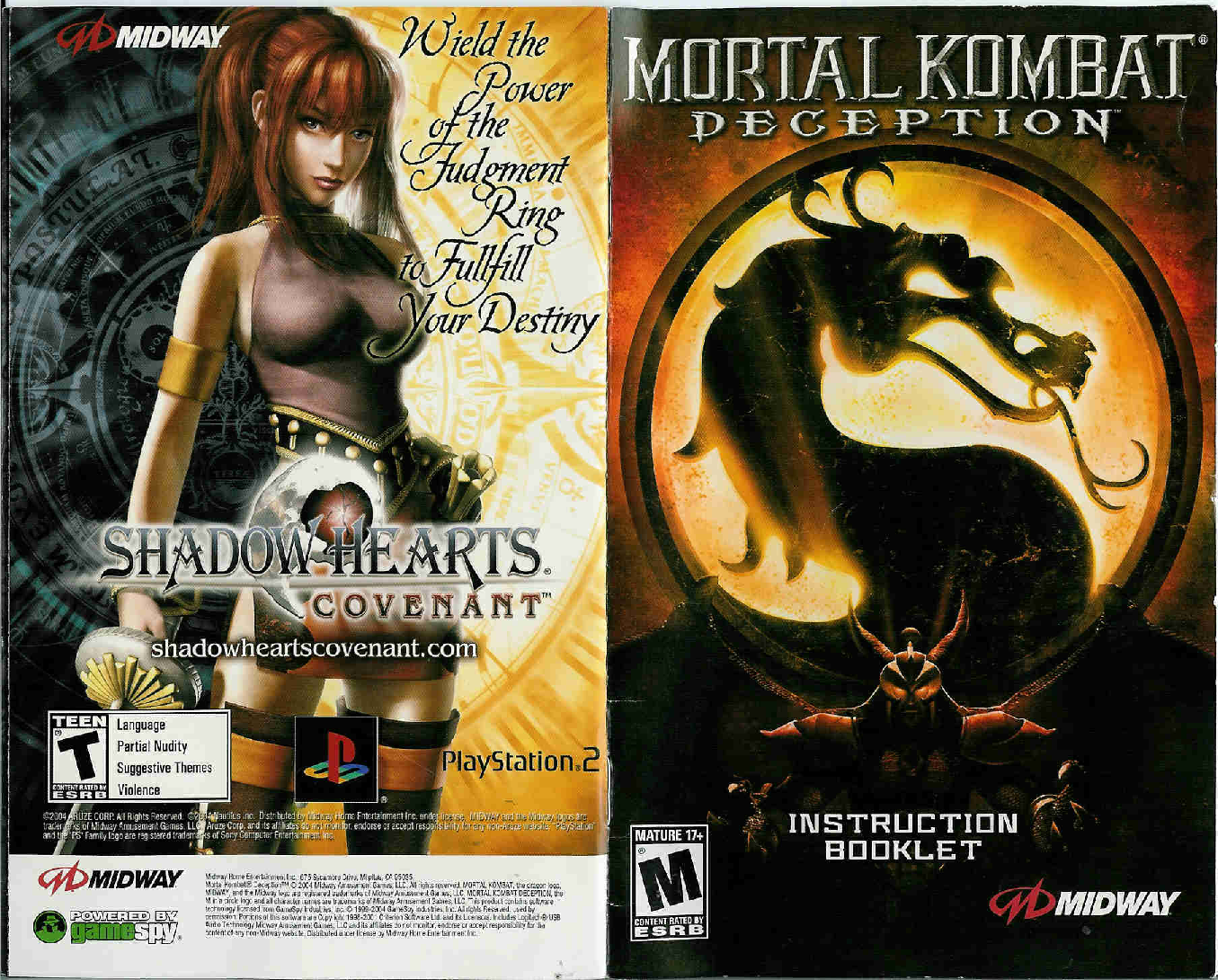 Games PS2 MORTAL KOMBAT-DECEPTION User Manual