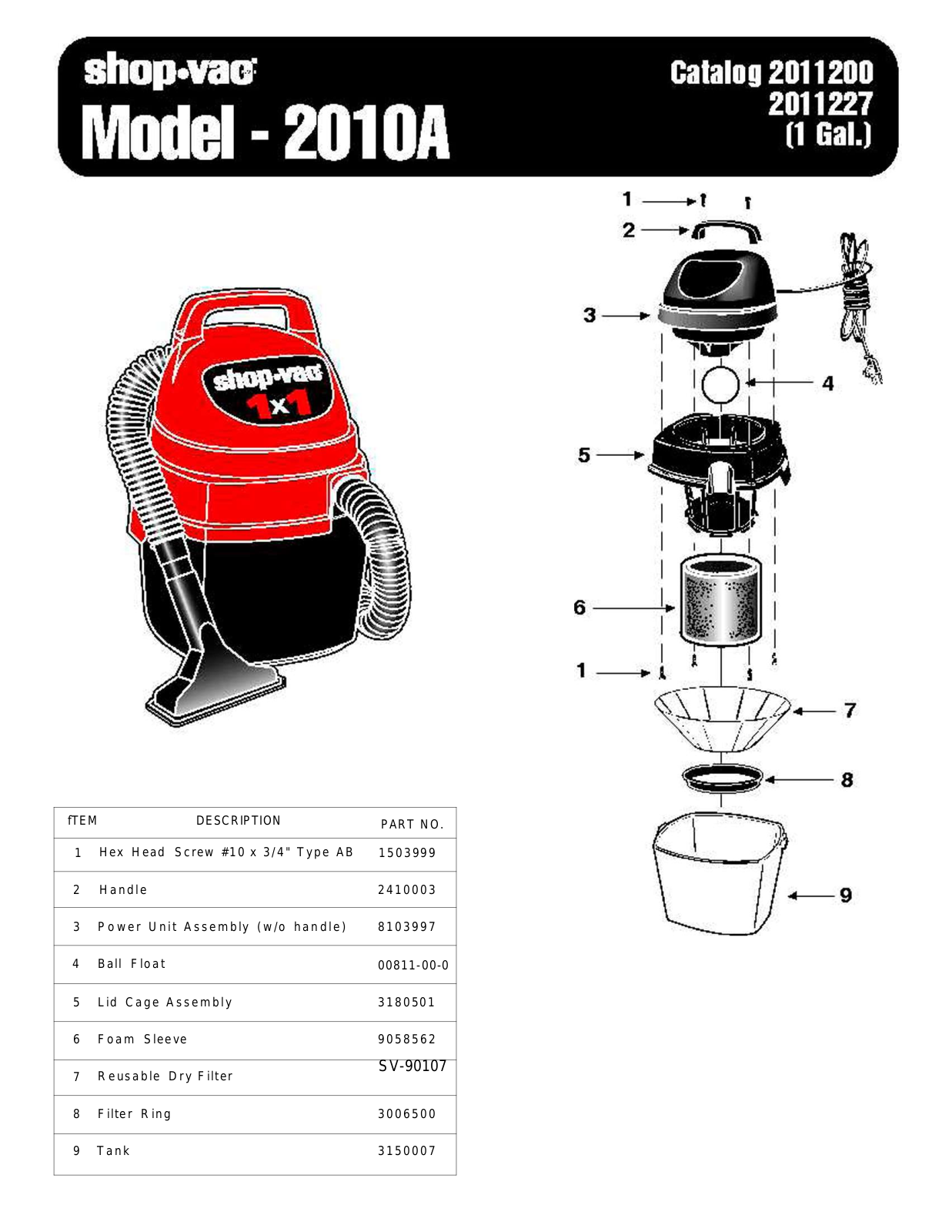 Shop Vac 2010a Owner's Manual