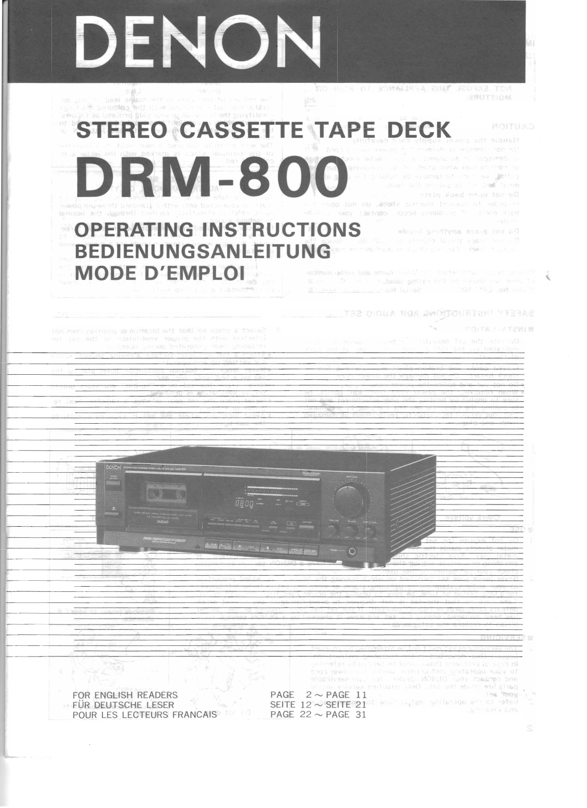 Denon DRM-800 User Manual