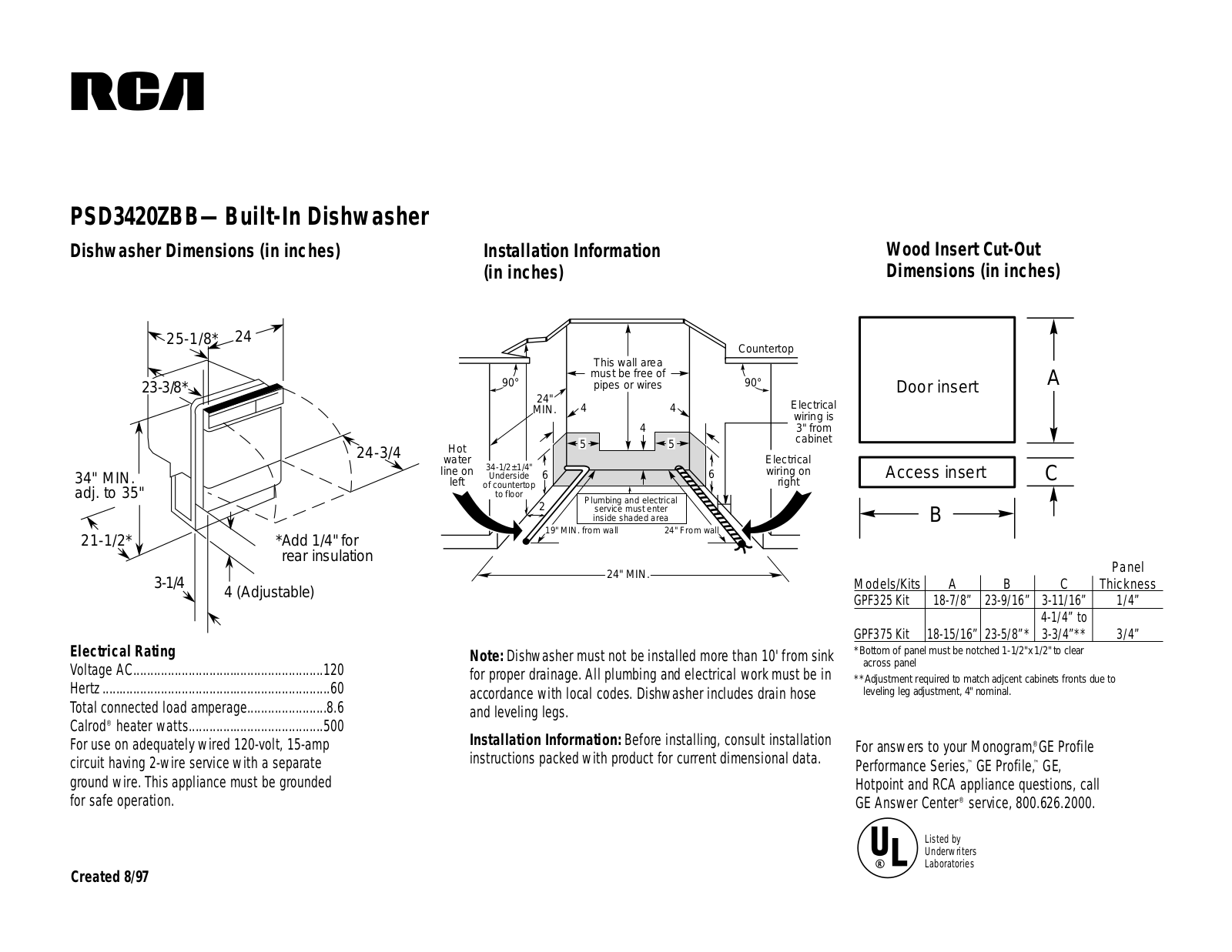 RCA PSD3420ZBB User Manual