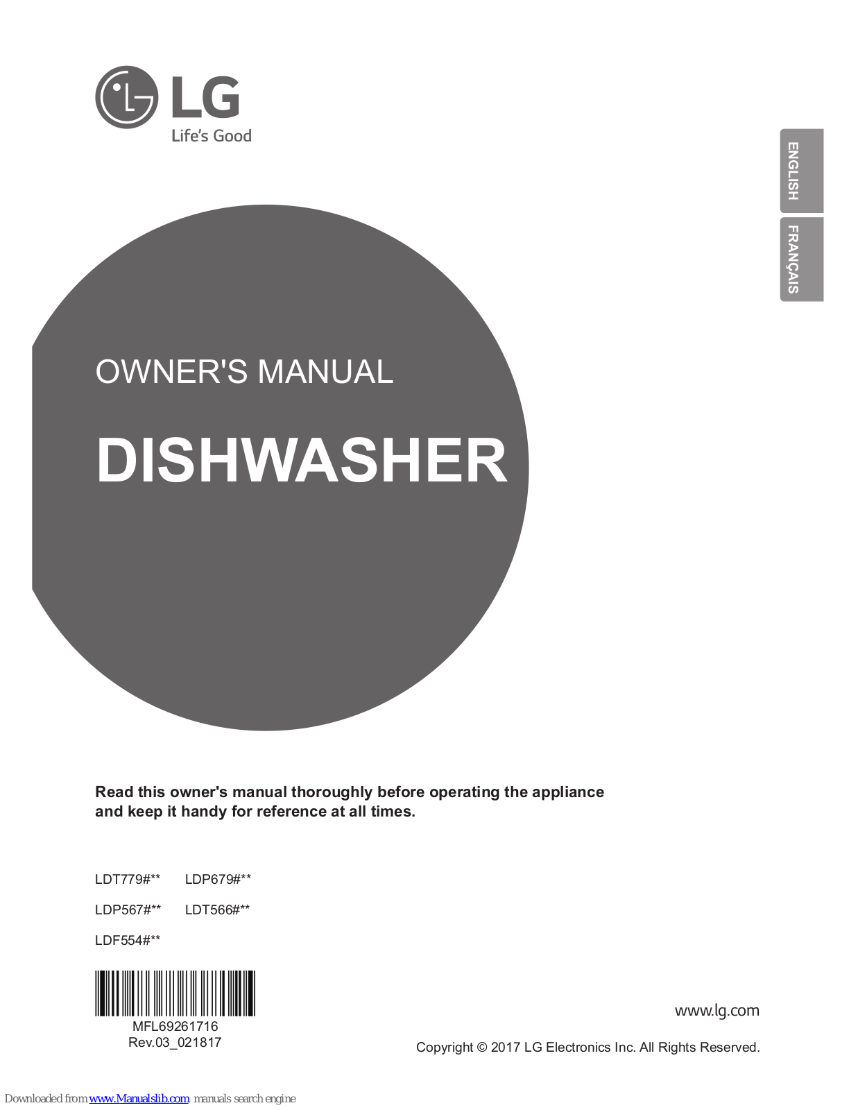 LG LDP679# series, LDT779# series, LDF554# series, LDP567# series, LDT566# series Owner's Manual