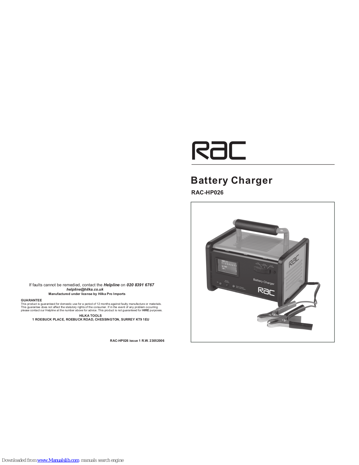 Rac RAC-HP026 User Manual