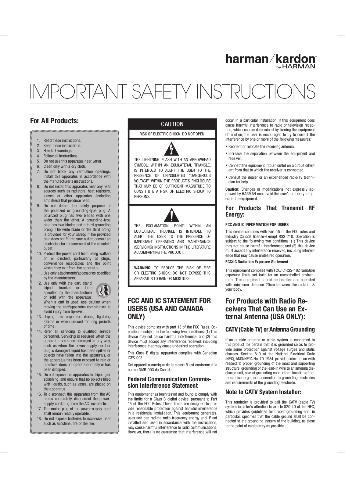 Harman HKTS220SME User Manual