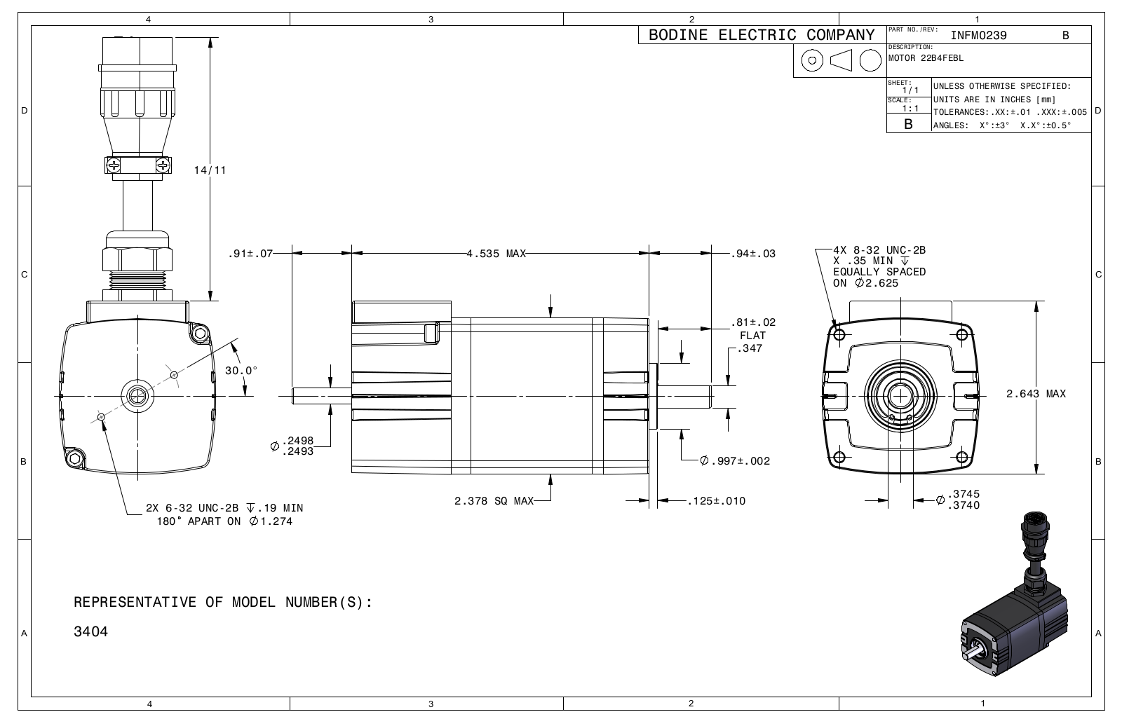 Bodine 3404 Reference Drawing