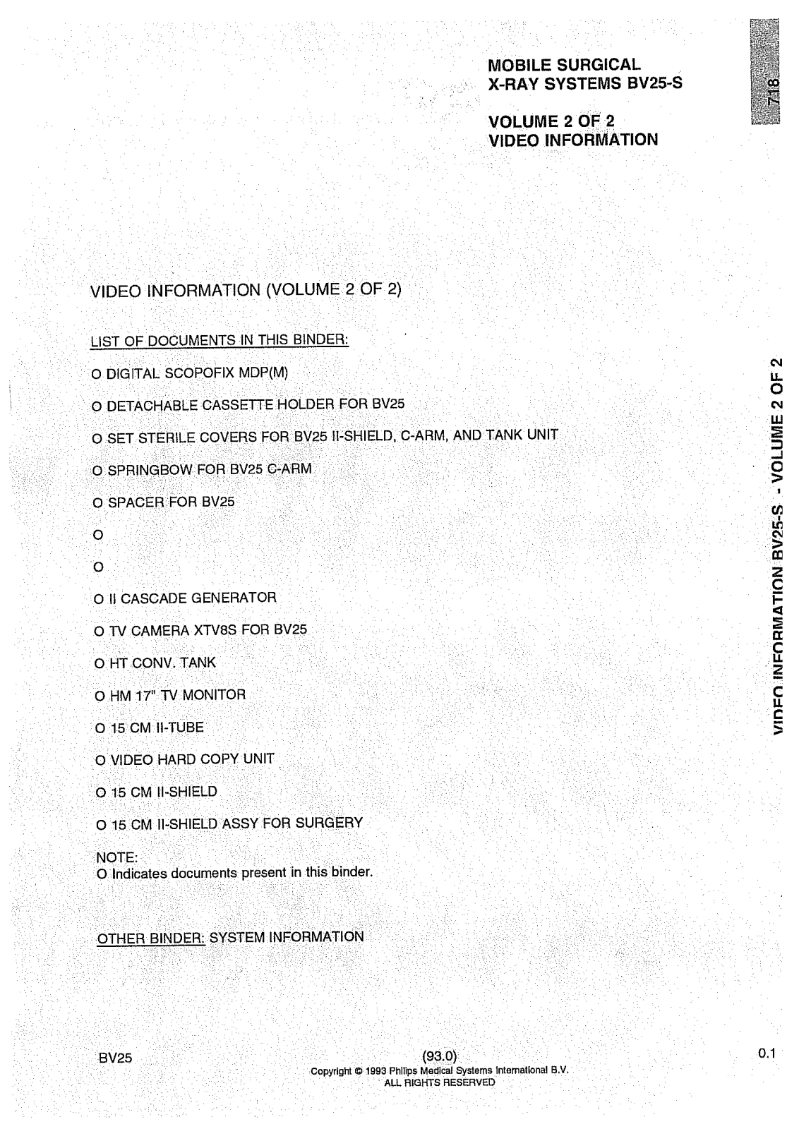 Philips BV-25 System Information 2