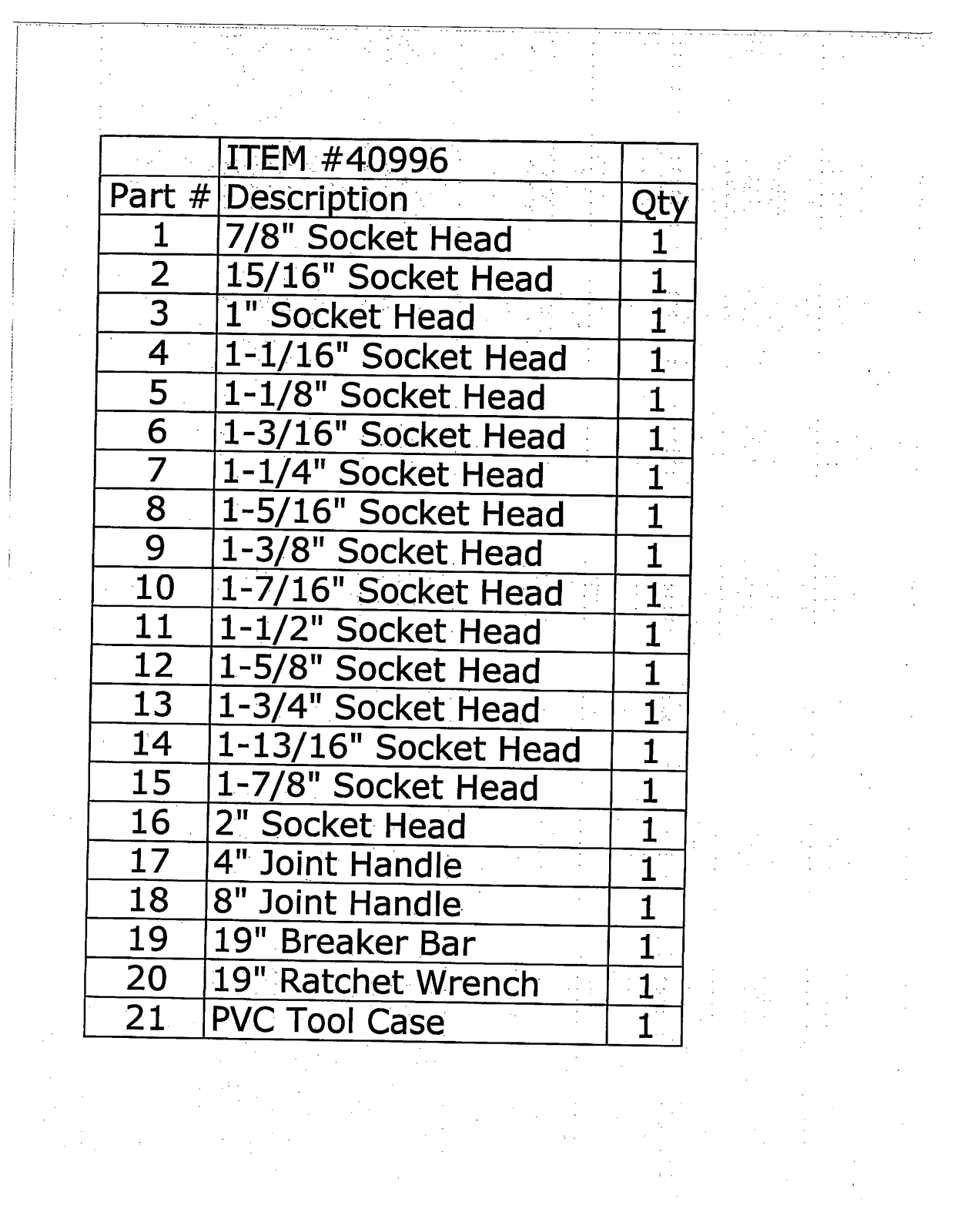 Harbor Freight Tools 40996 Product manual