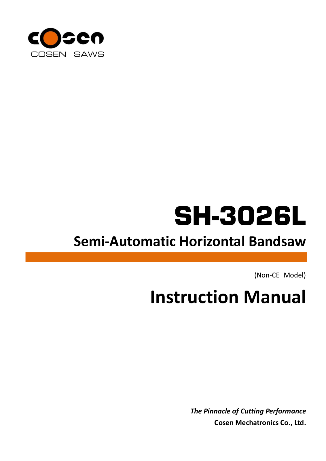 Cosen SH-3026L User guide - ManualMachine.com