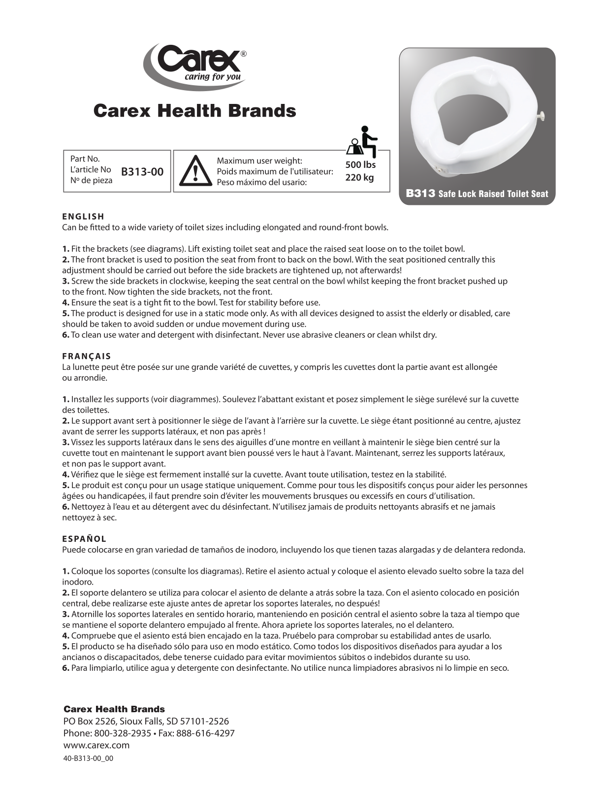 Carex B313 User Manual