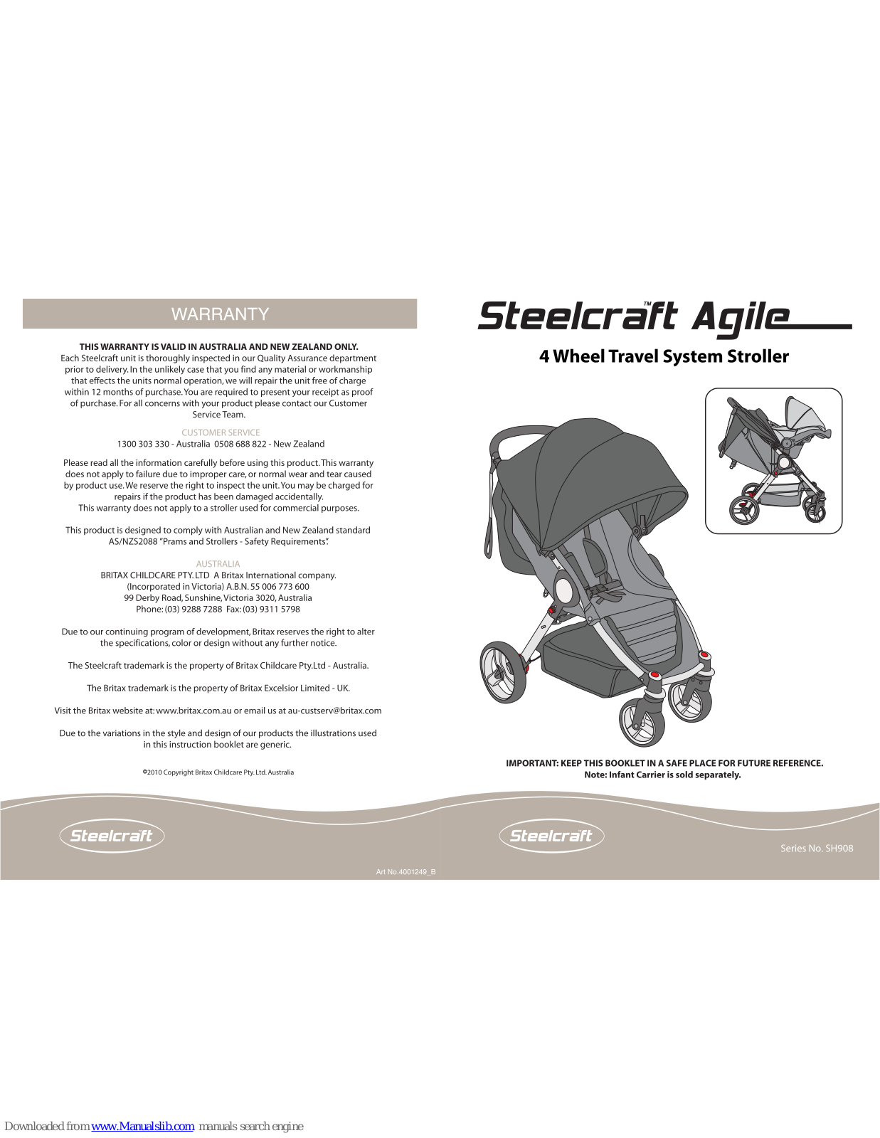 Britax SH908 Series User Manual