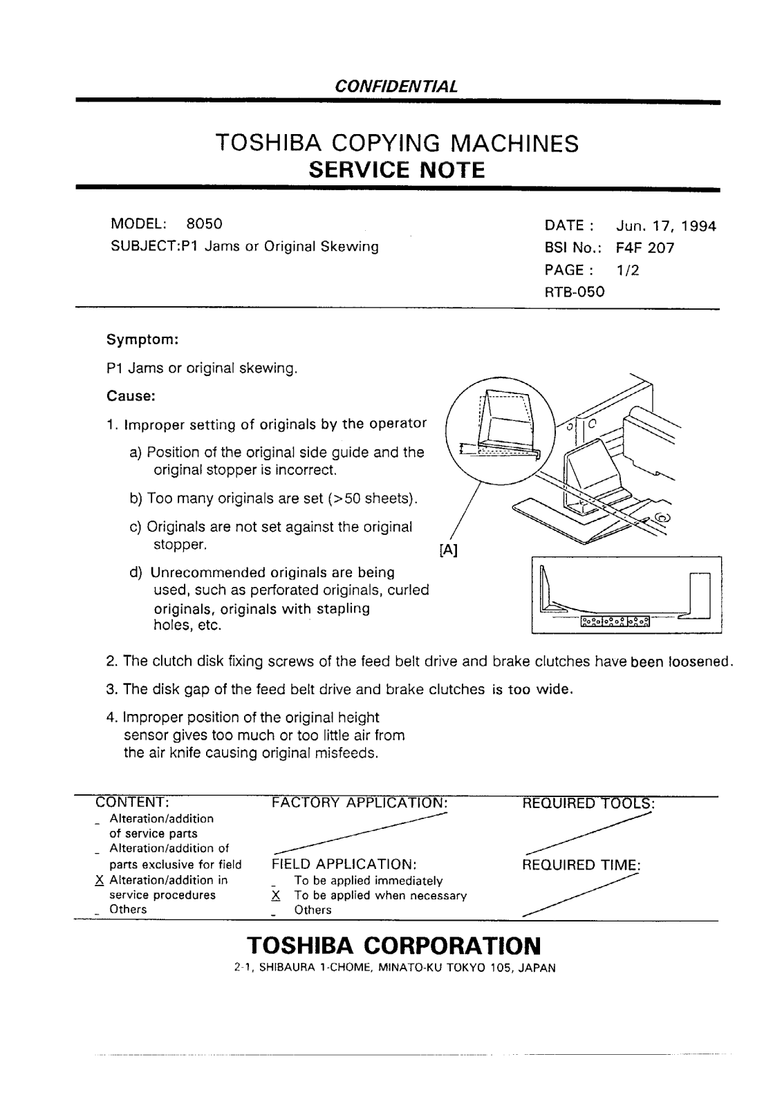 Toshiba f4f207 Service Note