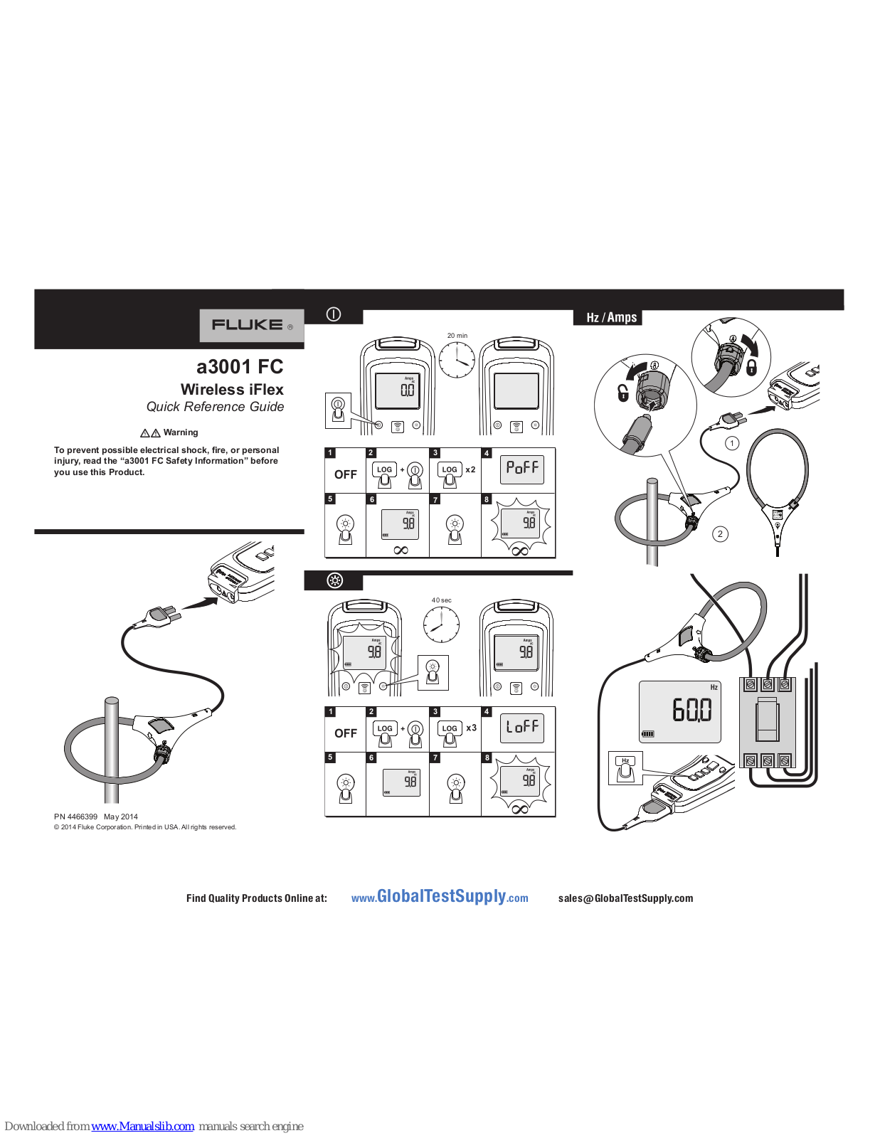 Fluke a3001 FC Quick Reference Manual