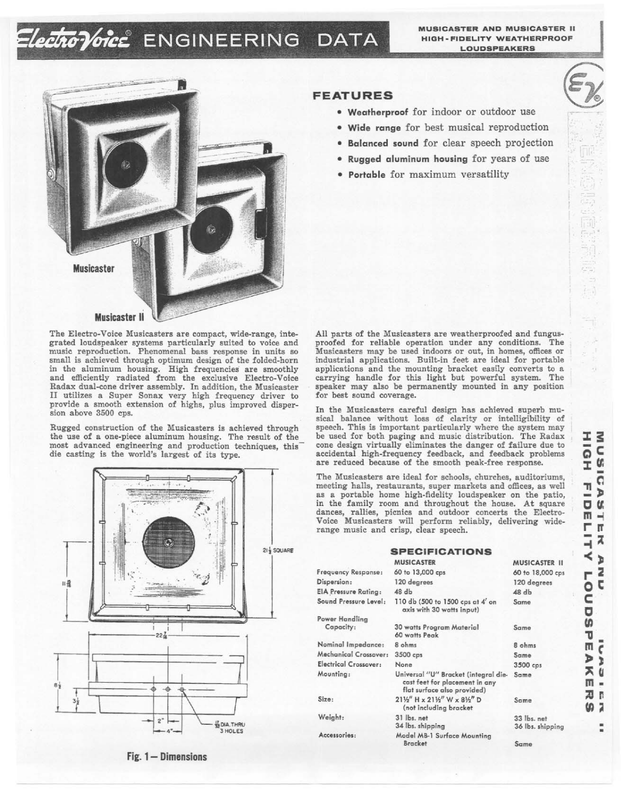 Electro-Voice Musicaster II User Manual