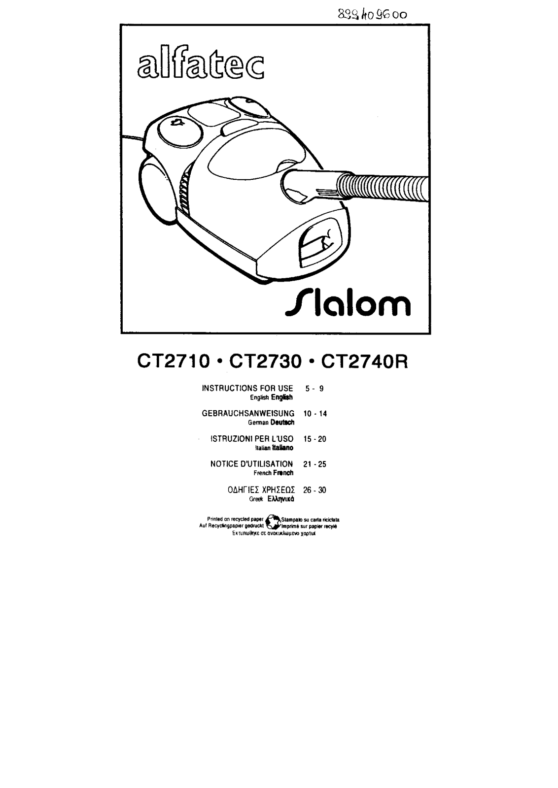 Alfatec CT2710, CT2740R, CT2730 User Manual