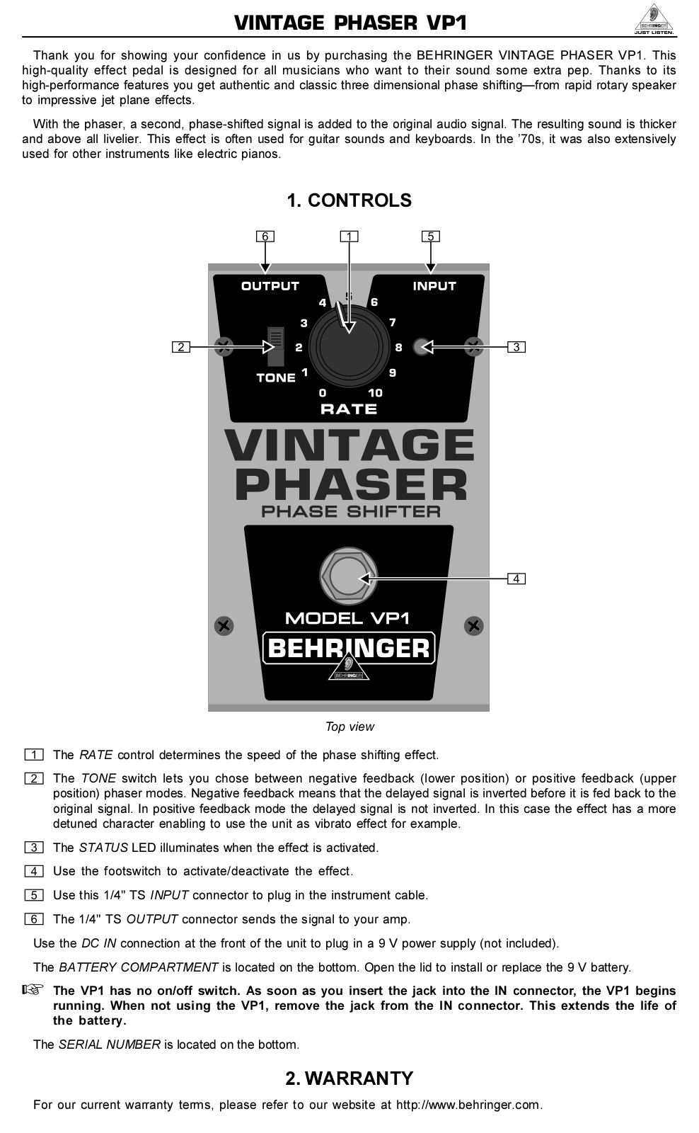 Behringer VP1 User Manual