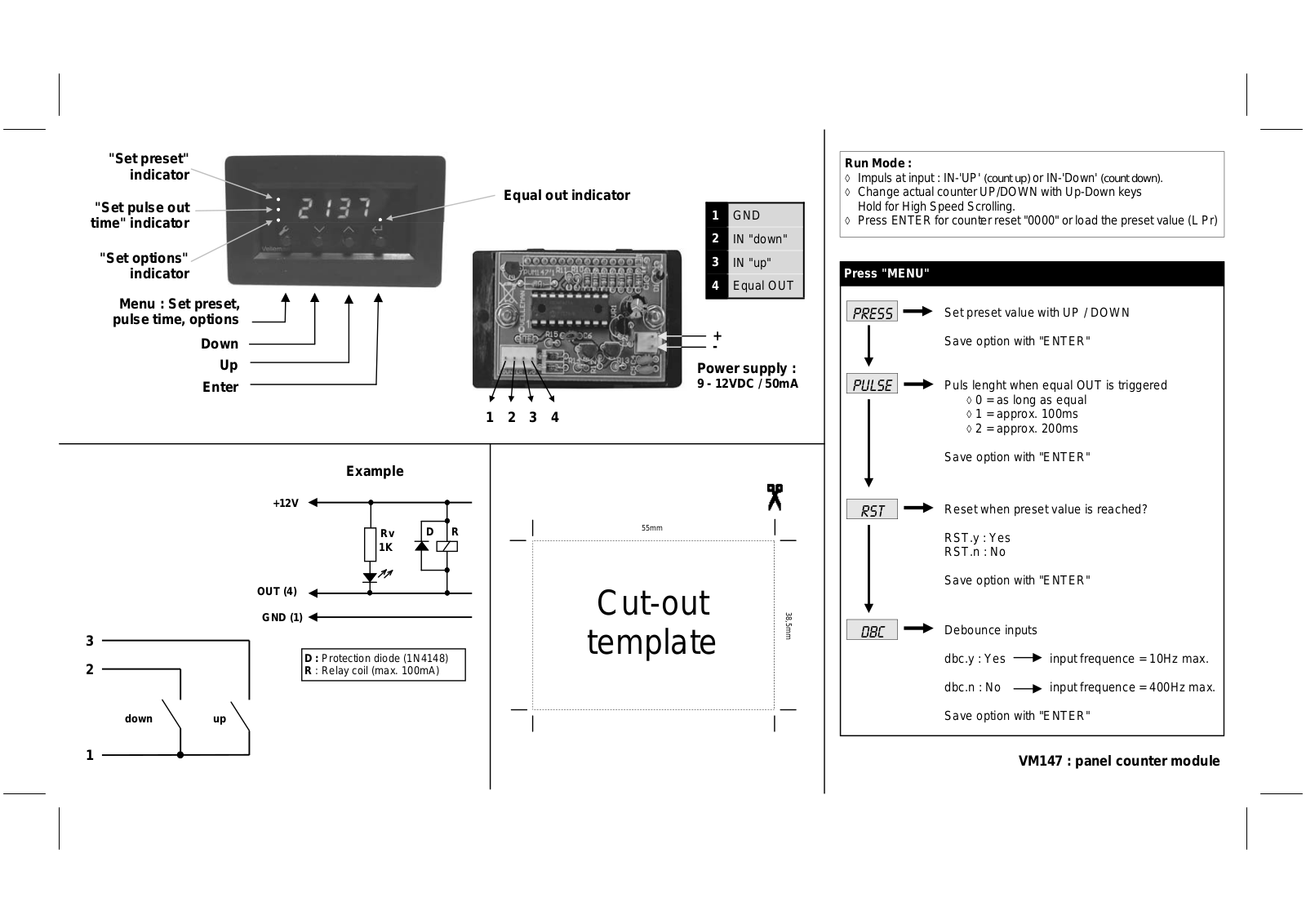 Velleman VM147 User Manual