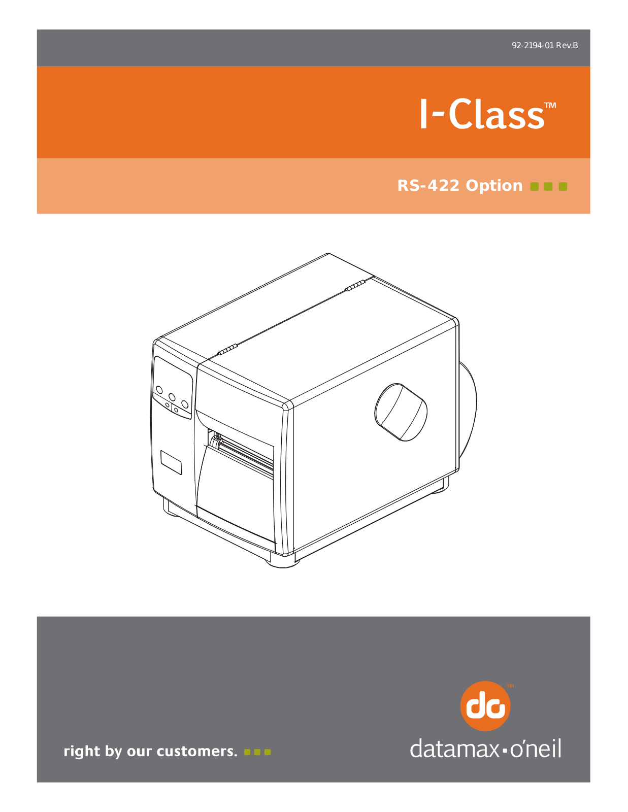 Datamax-O'Neil I-Class RS-422 Option User Manual