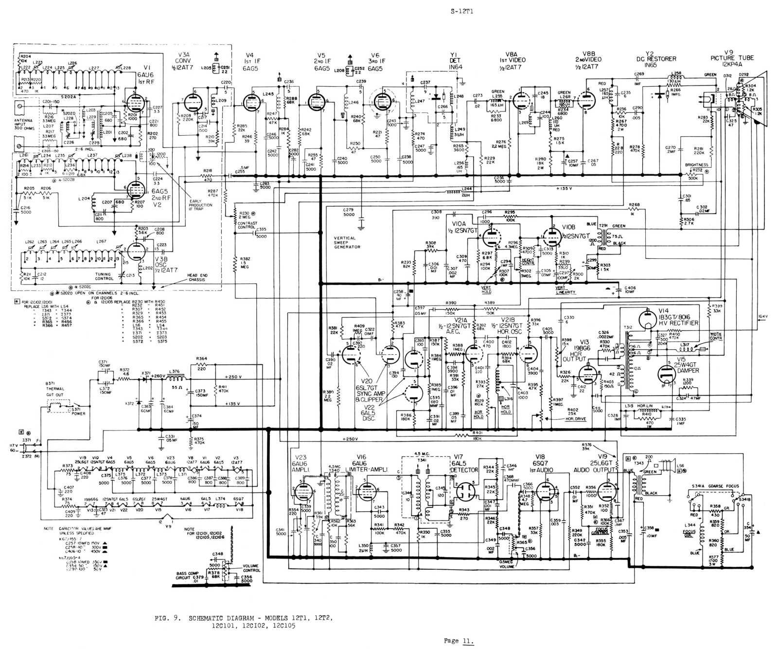 General Electric GE 12T1 Schematic