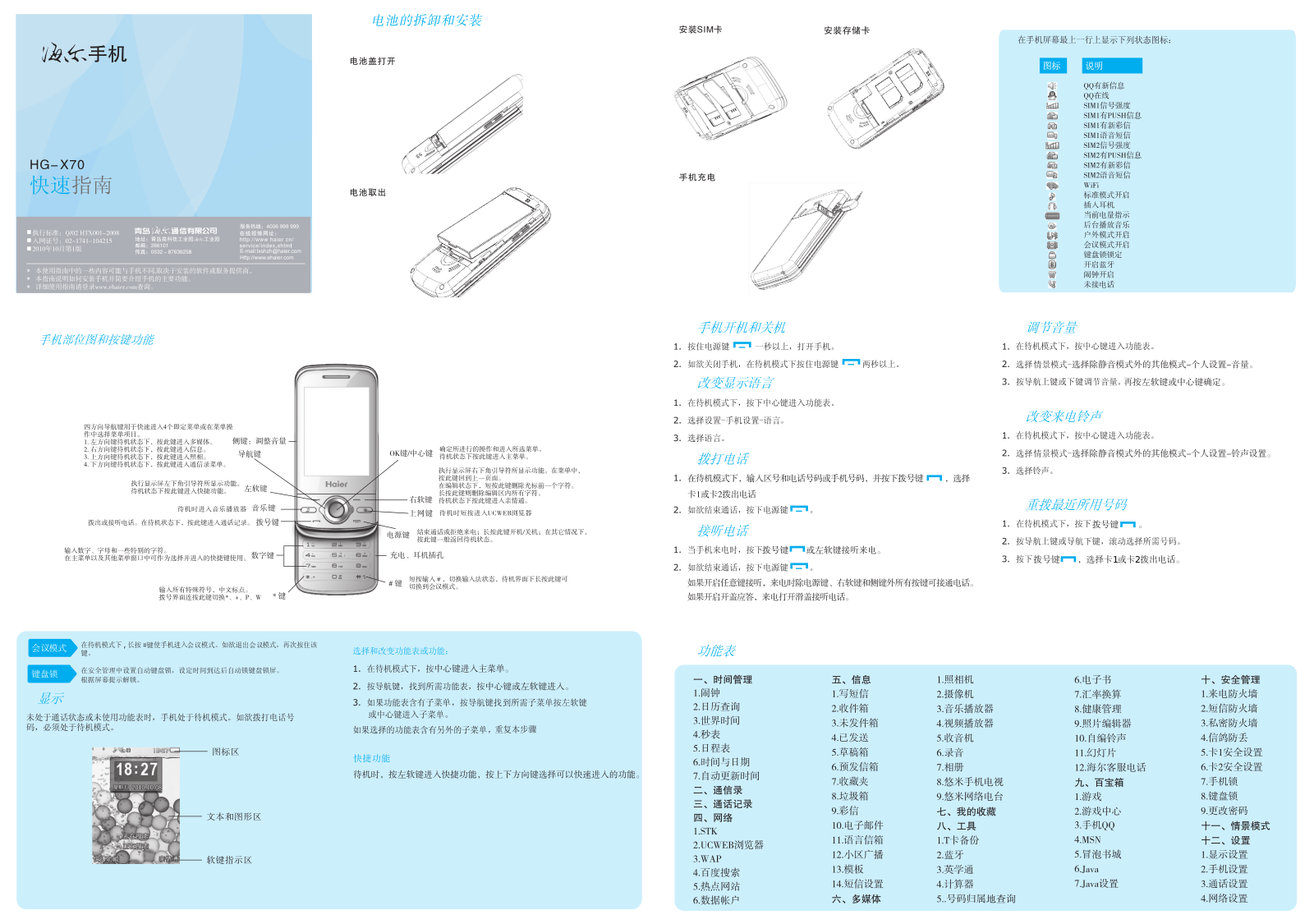 Haier HG-X70 User Manual