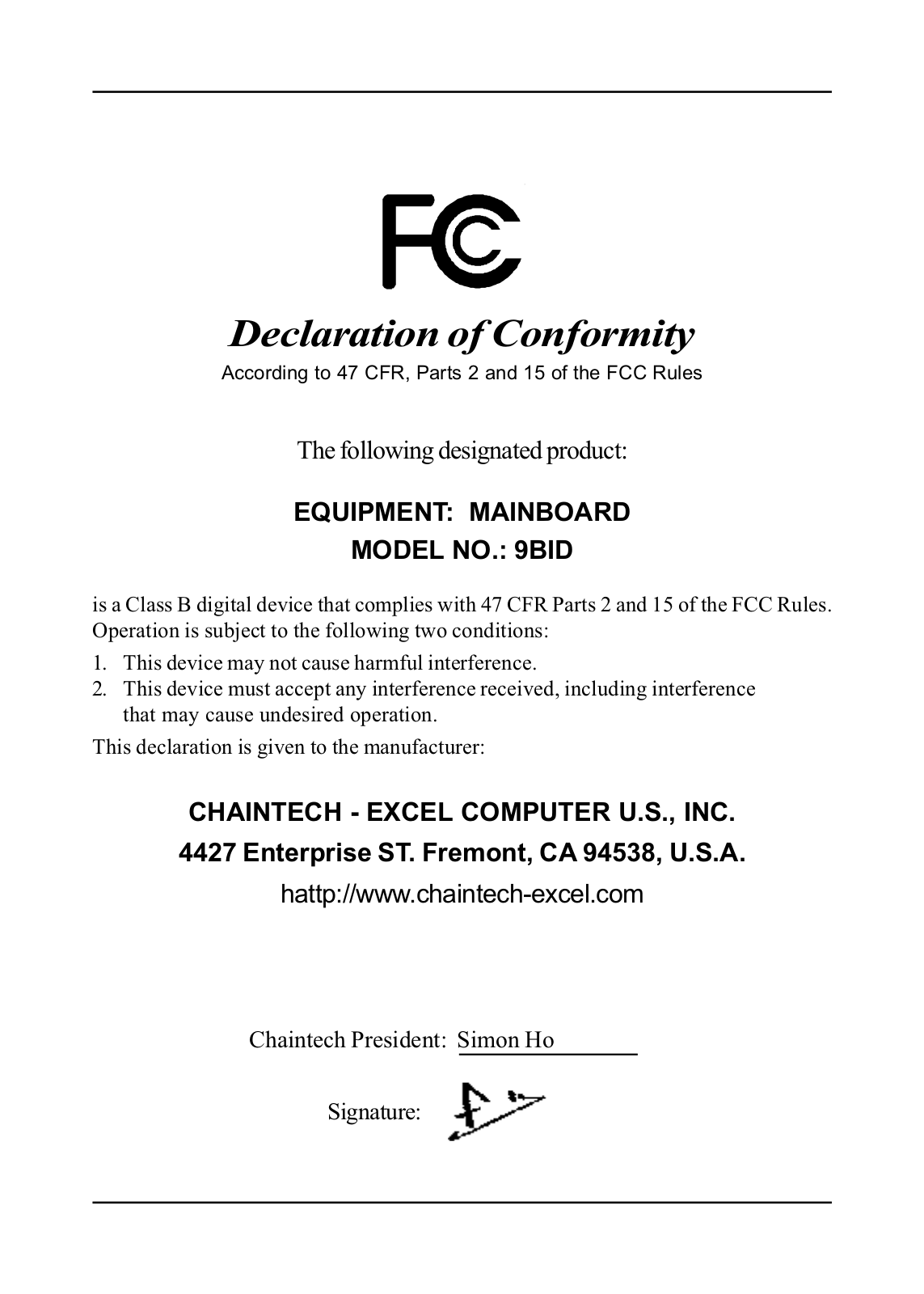 Chaintech 9BID0 User Manual - ManualMachine.com