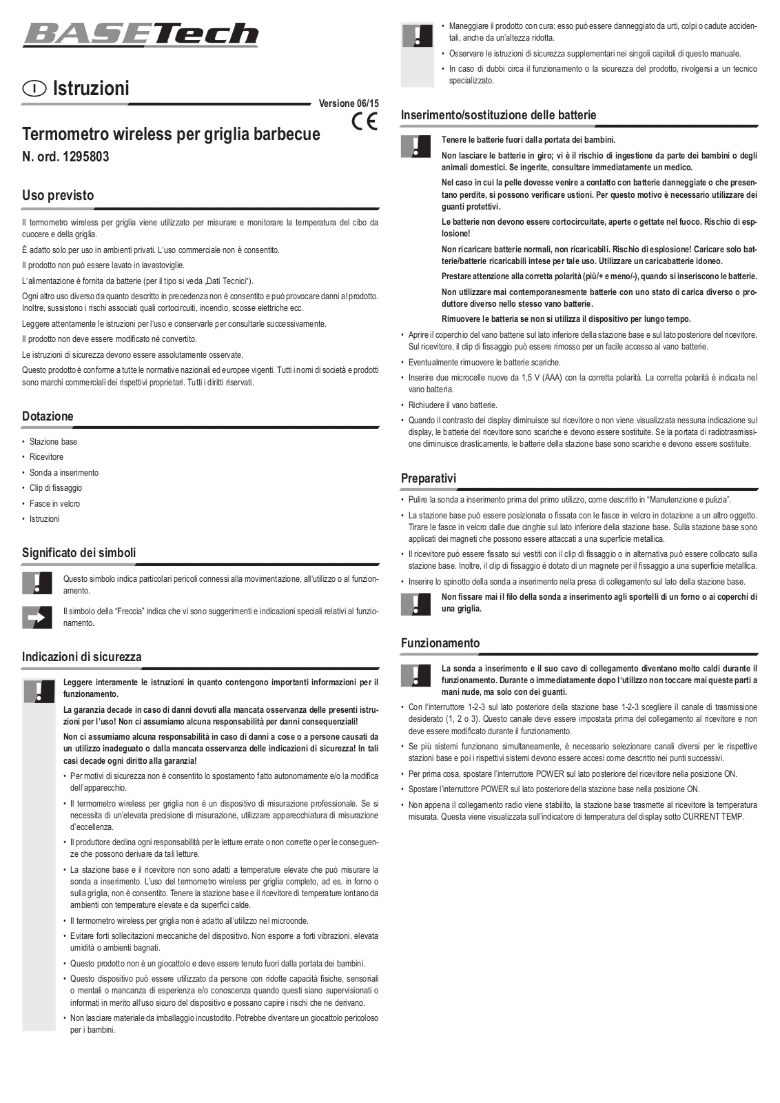 Basetech BK-BBQ User guide