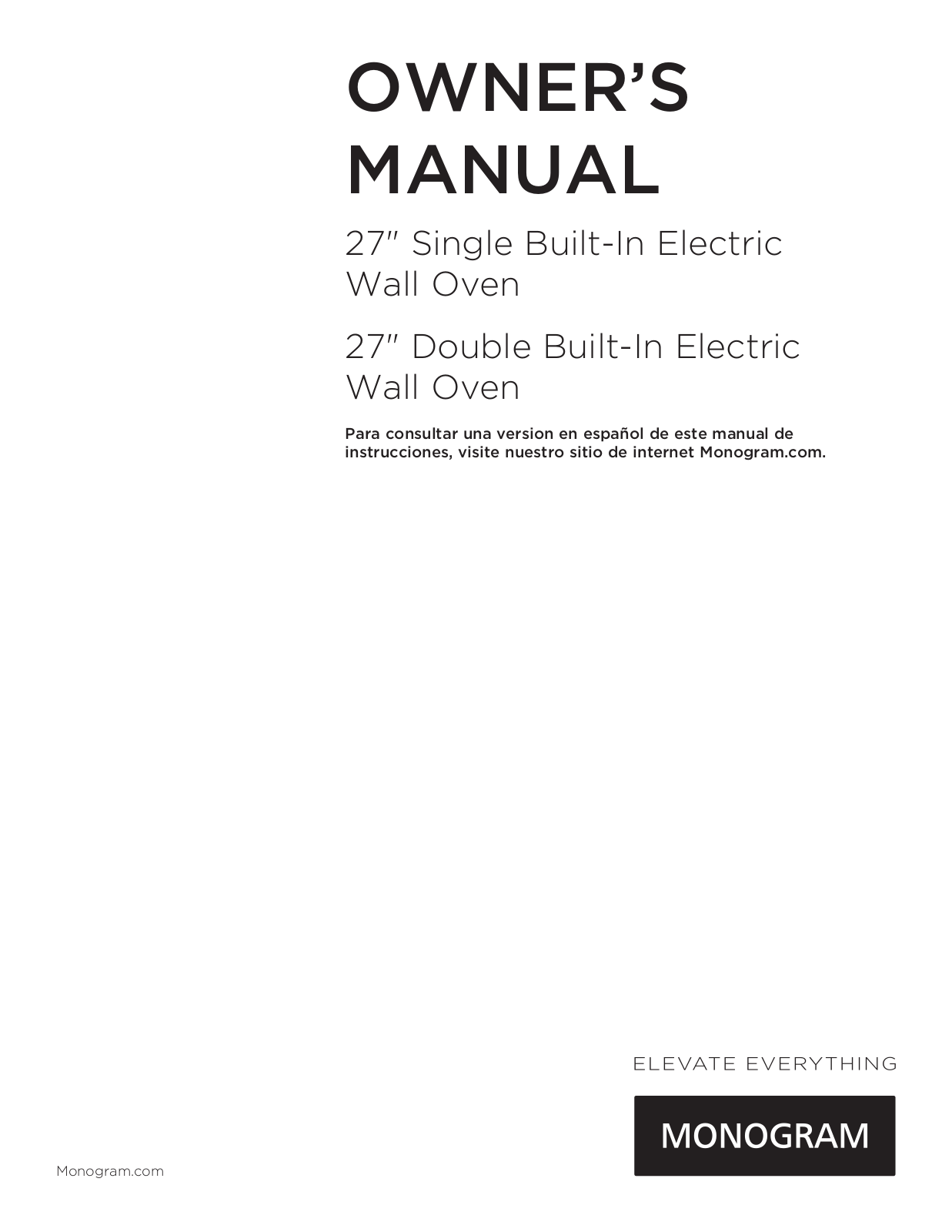 Monogram Appliances ZEK7000SHSS, ZEK7500SHSS User Manual