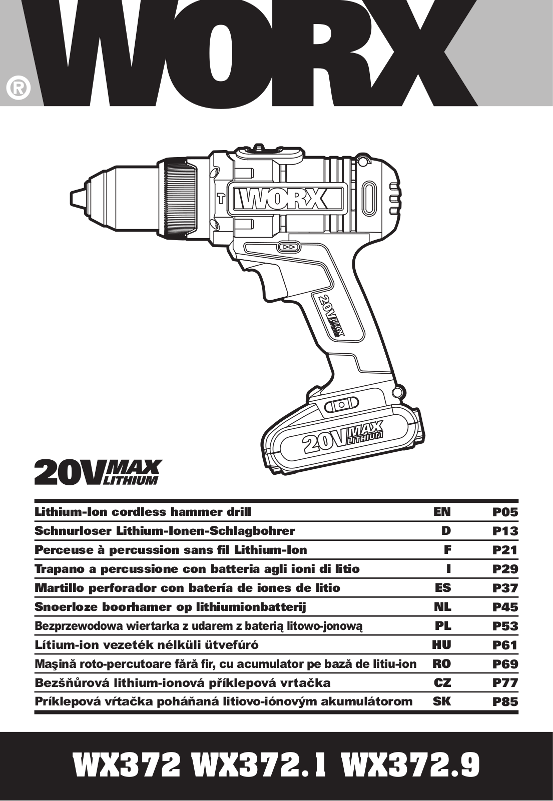 Worx WX372 operation manual