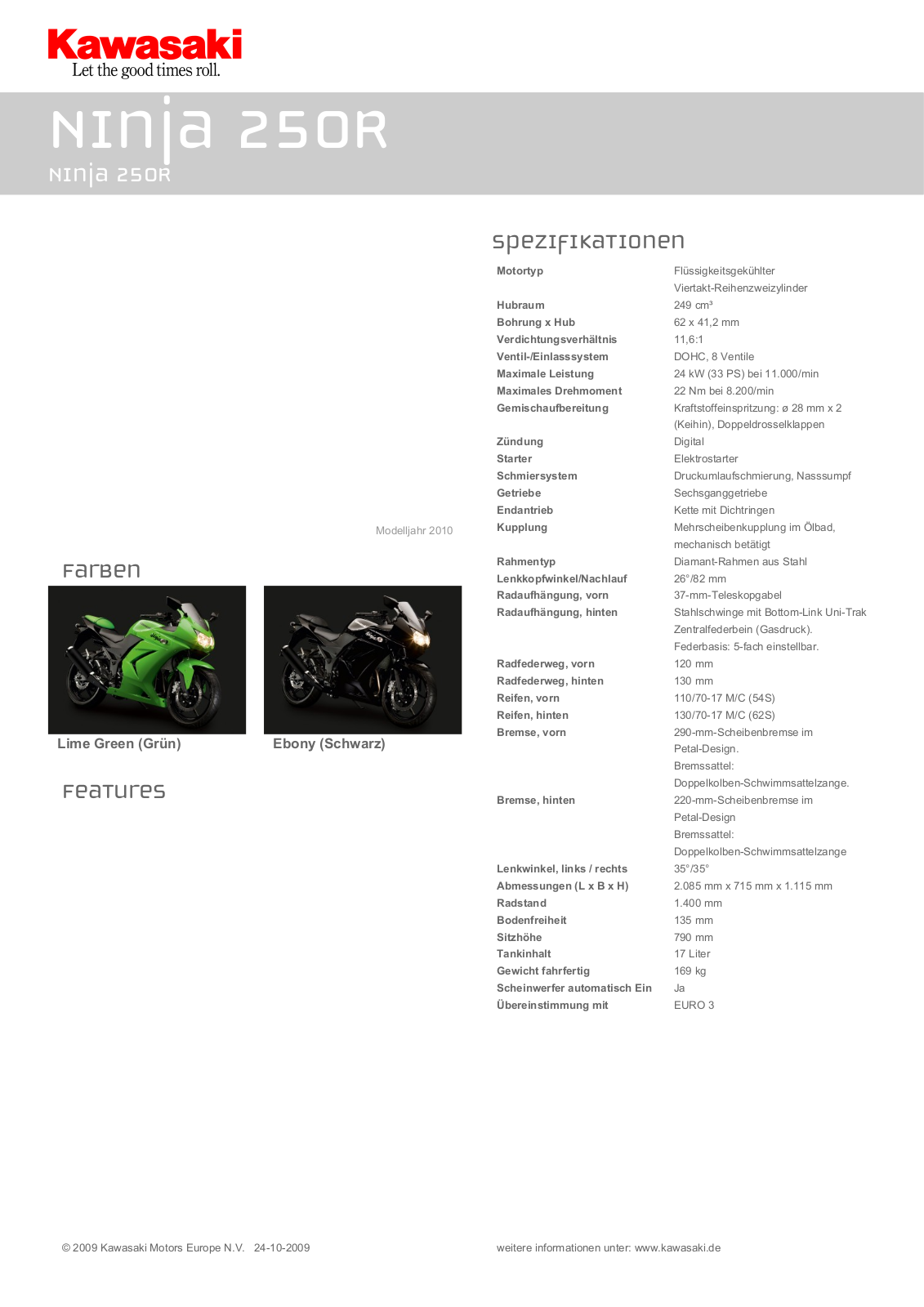 Kawasaki NINJA 250R Brochure