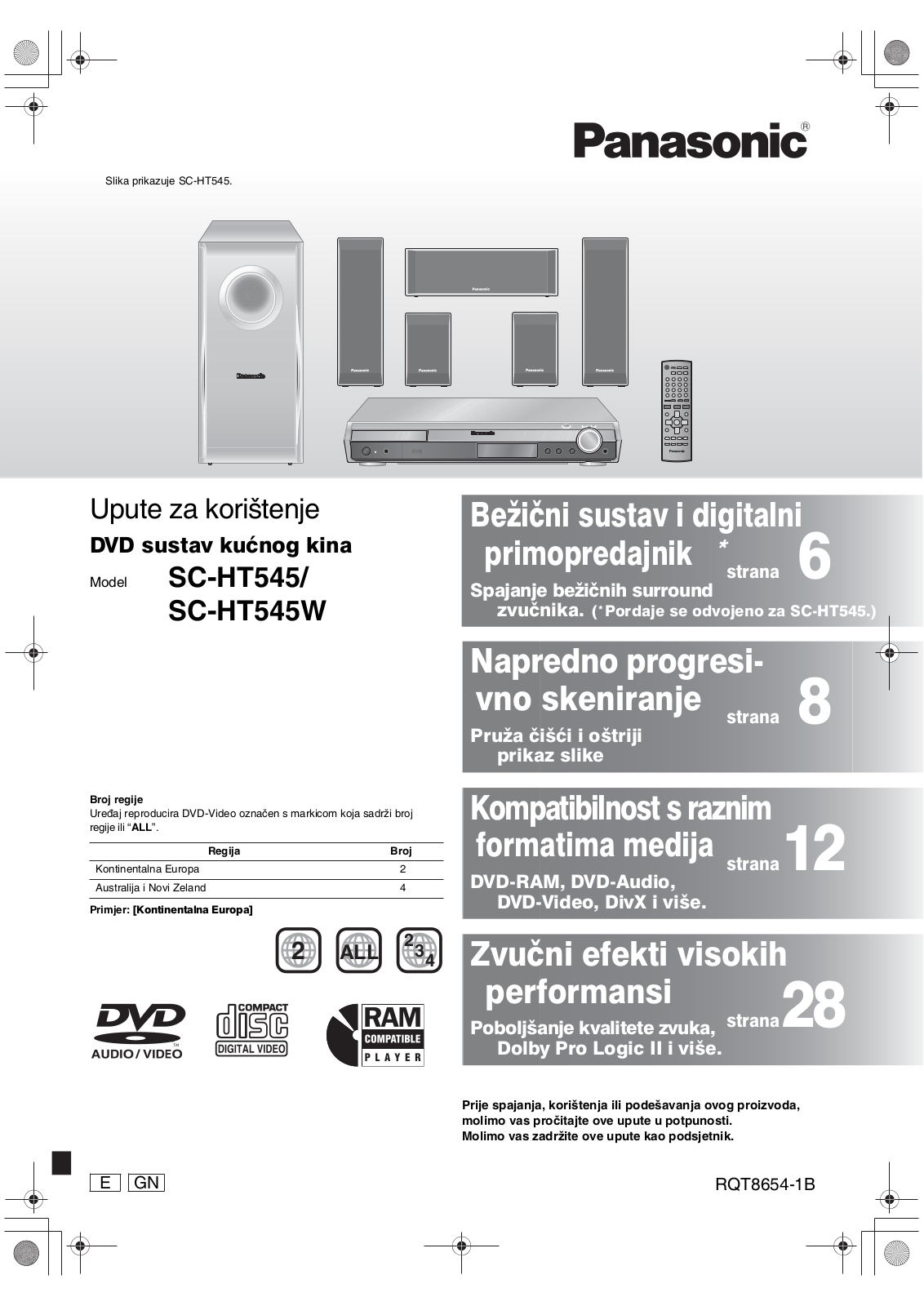 Panasonic SC-HT545, SC-HT545W User Manual