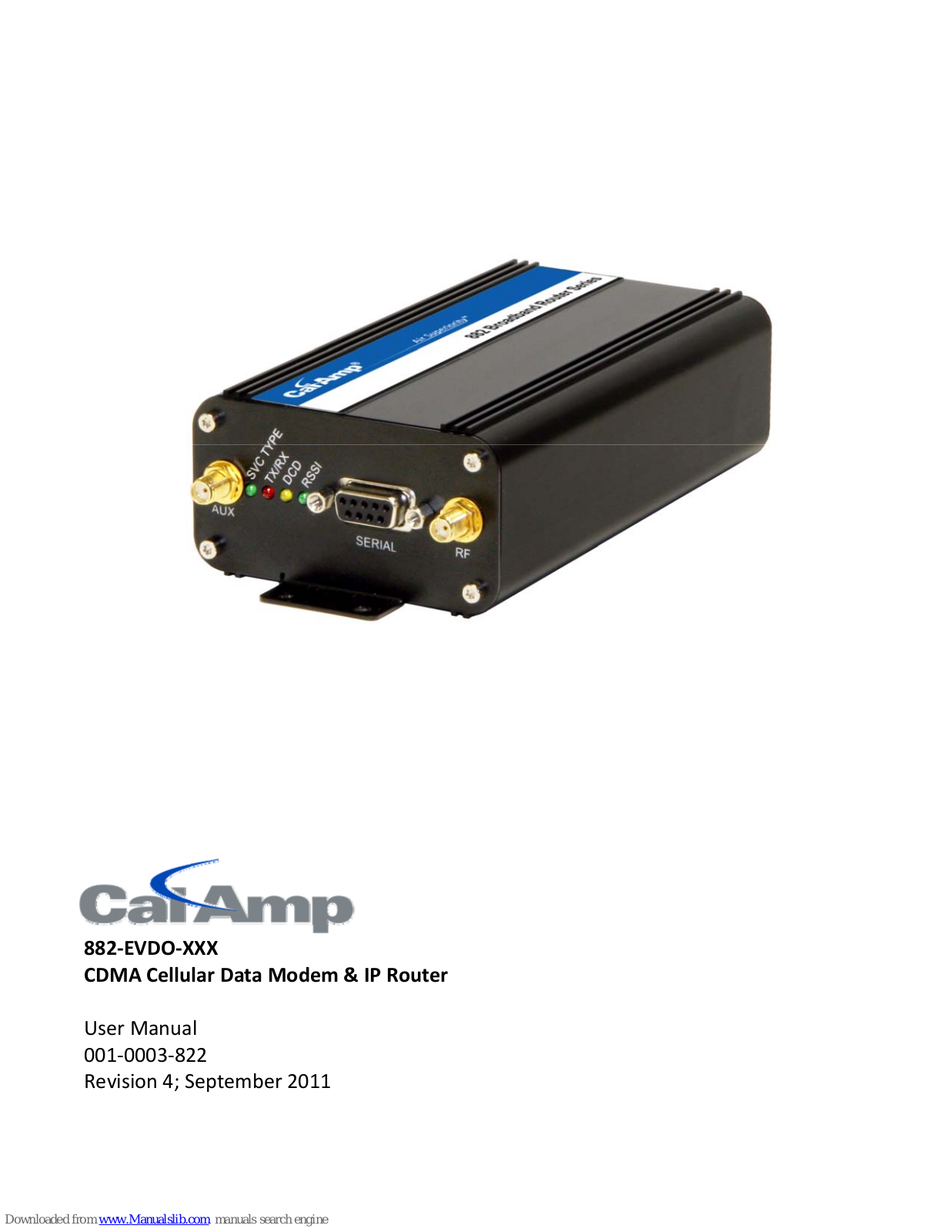 CalAmp 882?EVDO?XXX, 882‐EVDO‐VZW, 882‐EVDO‐SPN User Manual