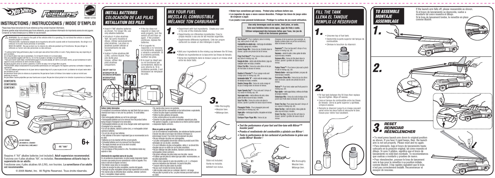 Fisher-Price H0397 Instruction Sheet