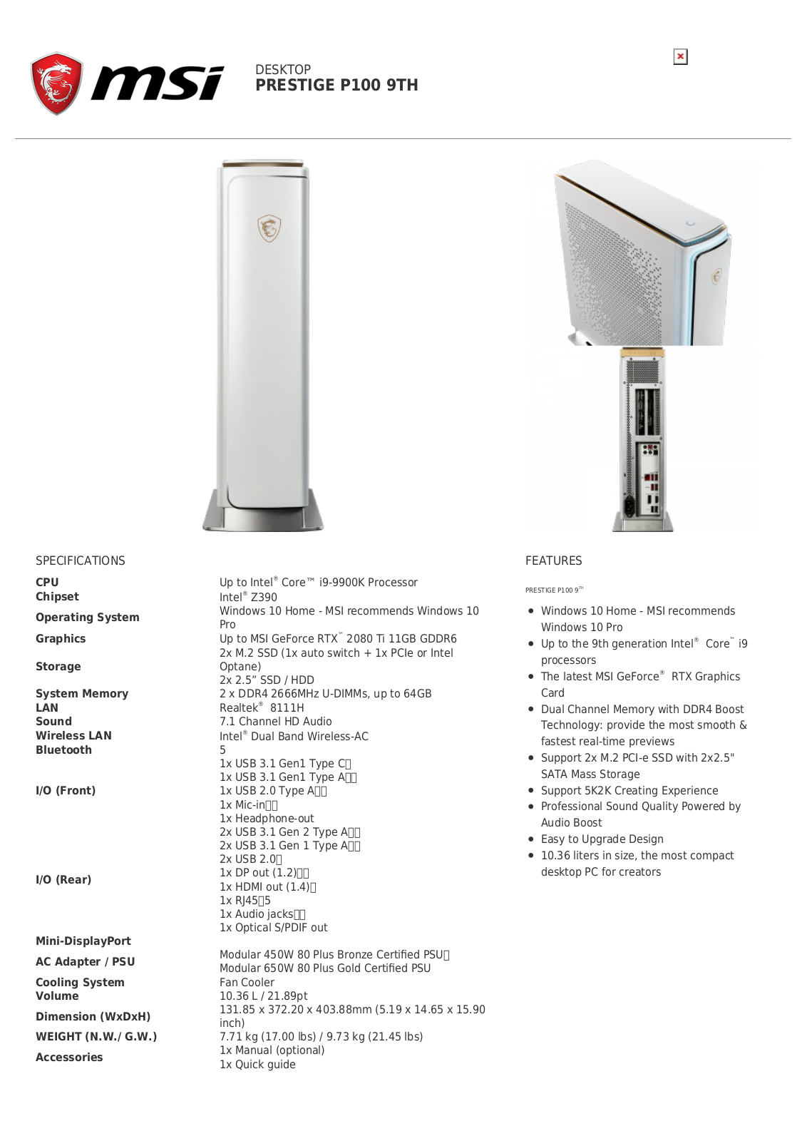 MSI P100 9SF-070 Service Manual