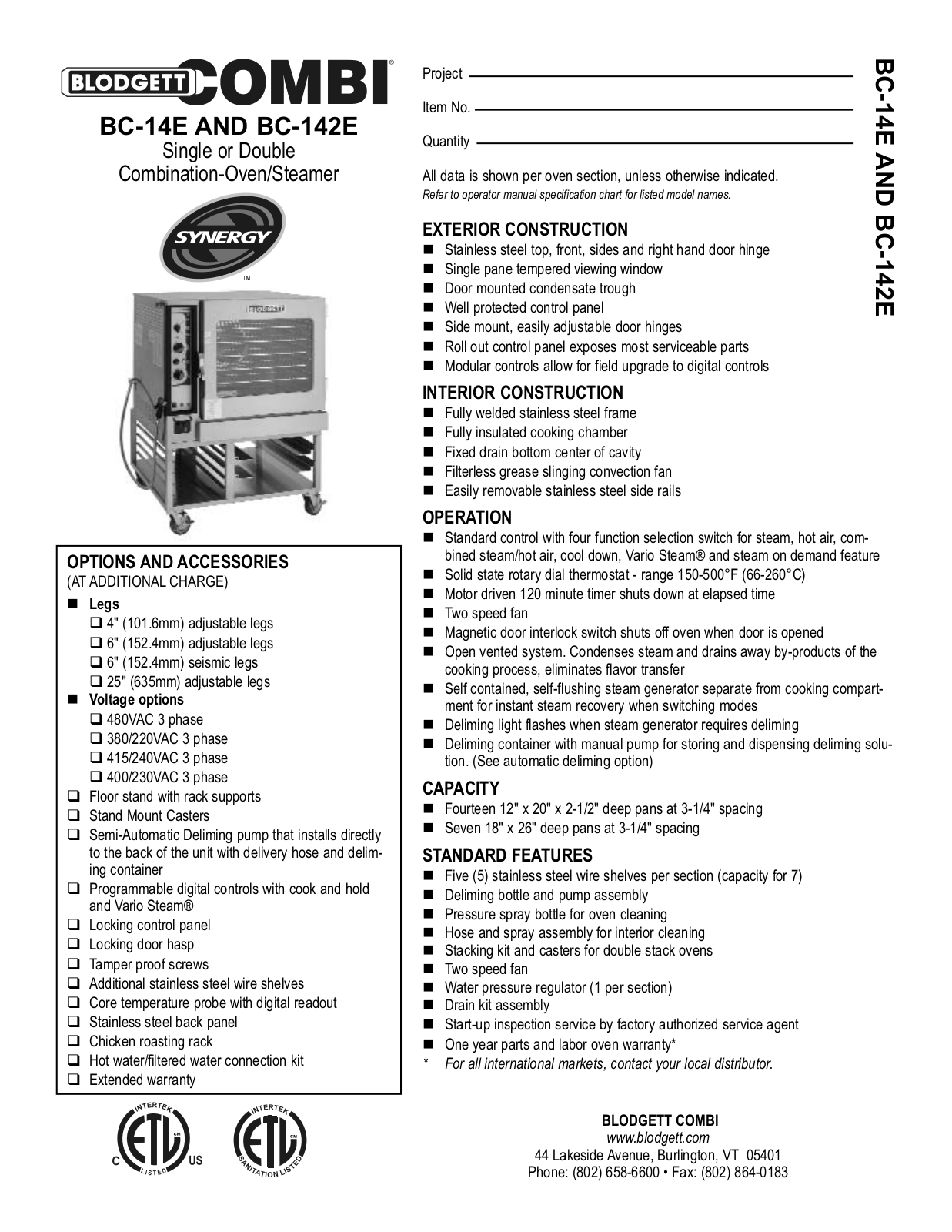 Blodgett MT2136E-G User Manual