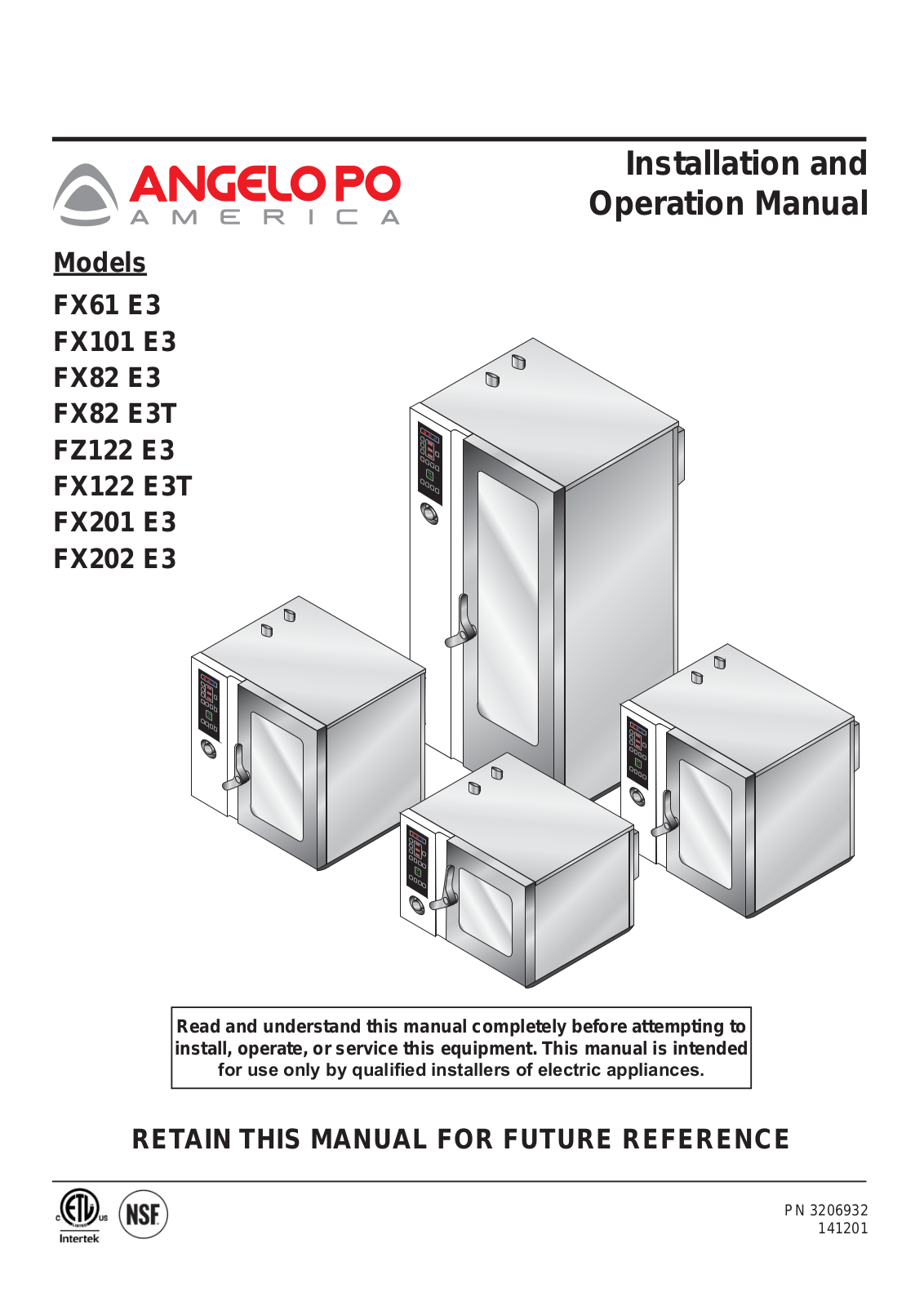 Angelo Po FX101E3 Installation  Manual