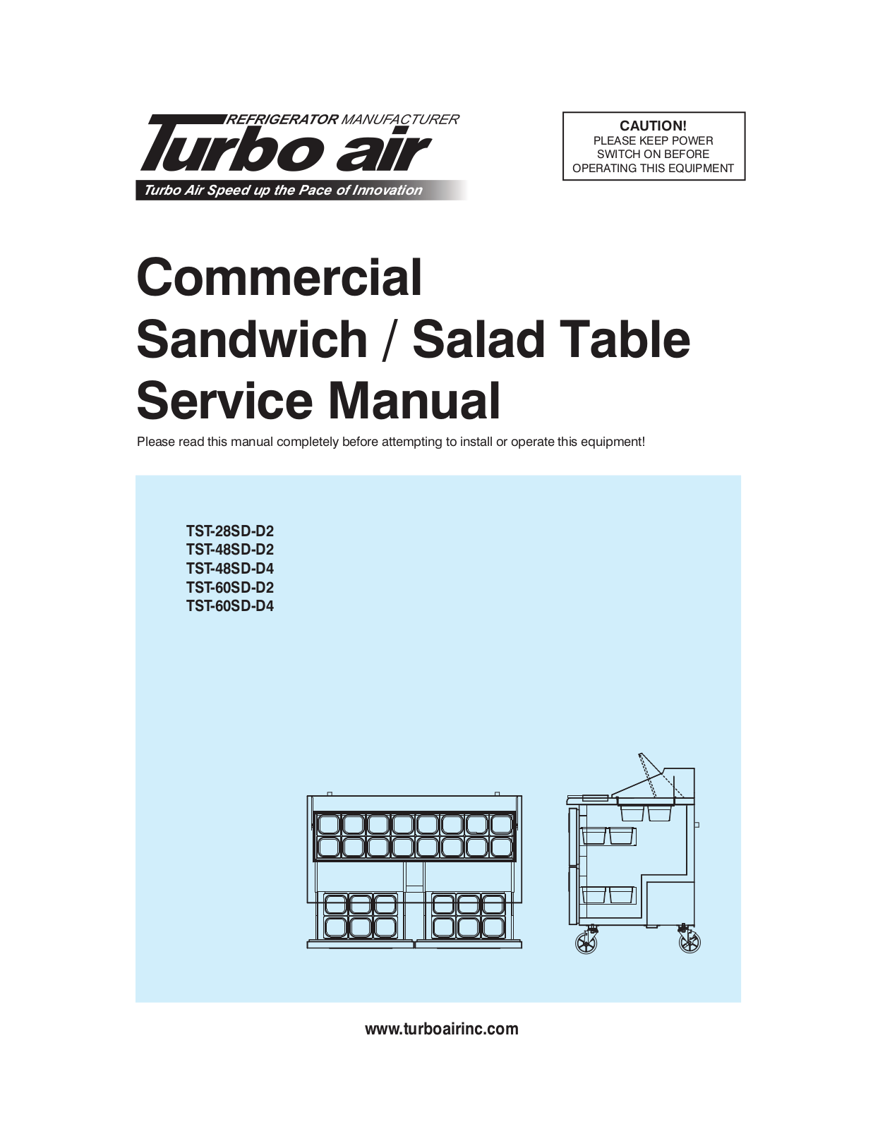 Turbo Air TST-60SD-D2 Operators Manual