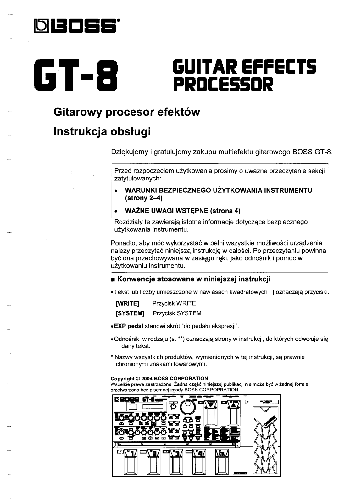 Boss GT-8 User Manual