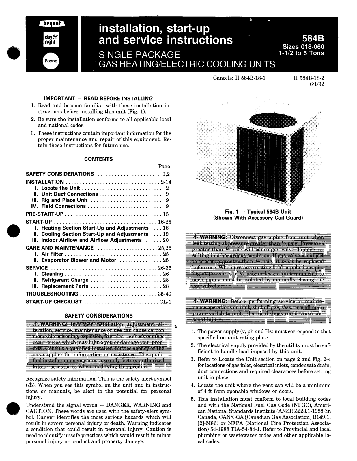 Bryant 584B User Manual