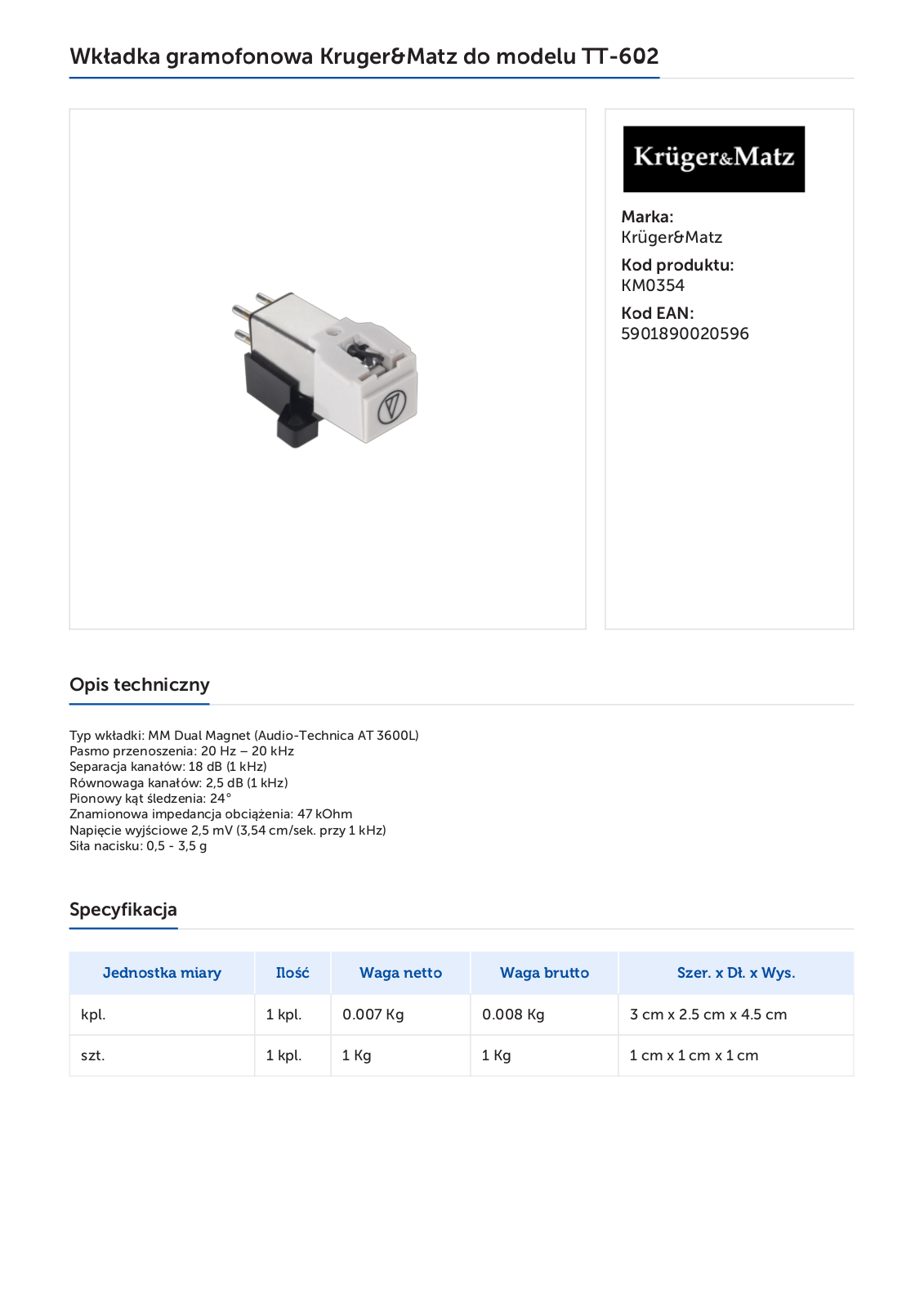 Datasheet KM0354 Specification - ManualMachine.com