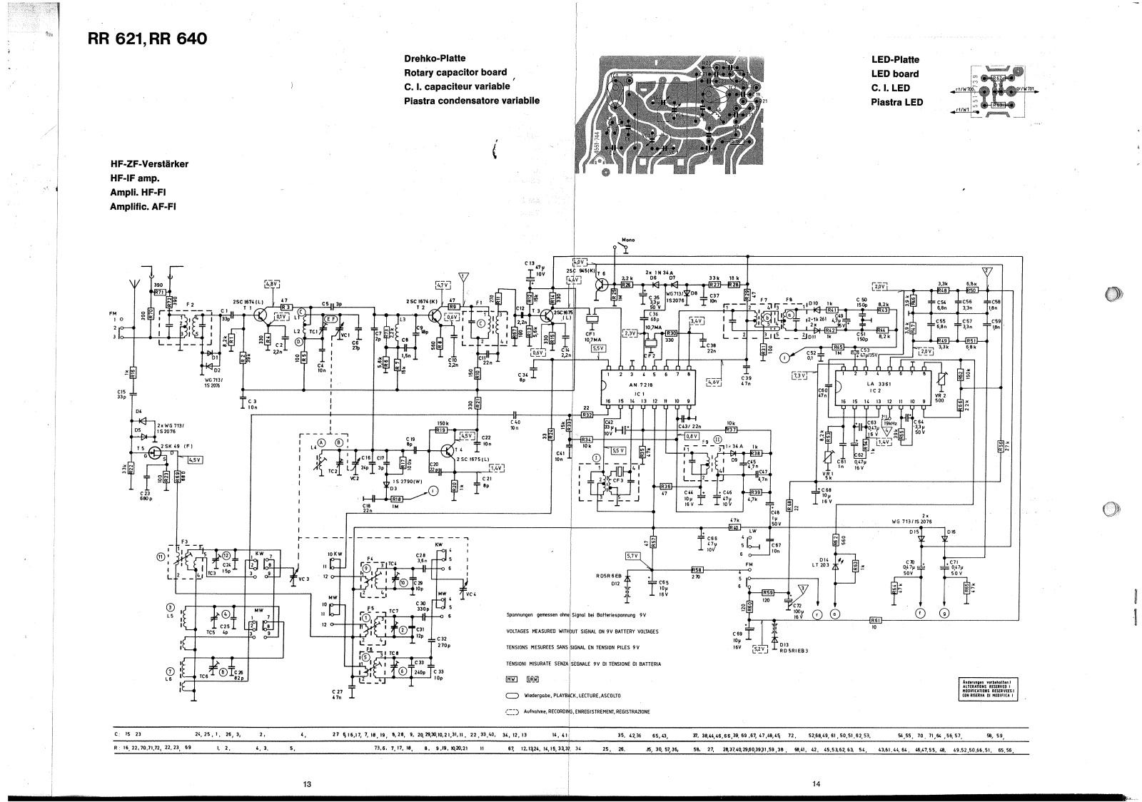 Grundig RR-640, RR-621 Schematic