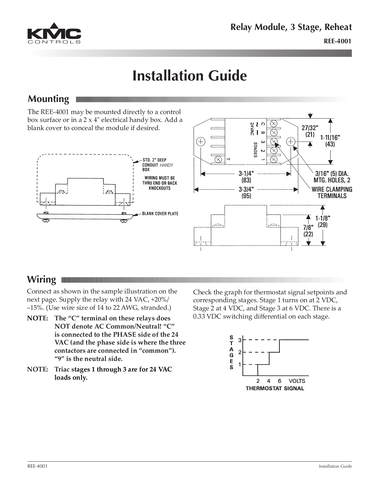 KMC Controls REE-4001 User Manual