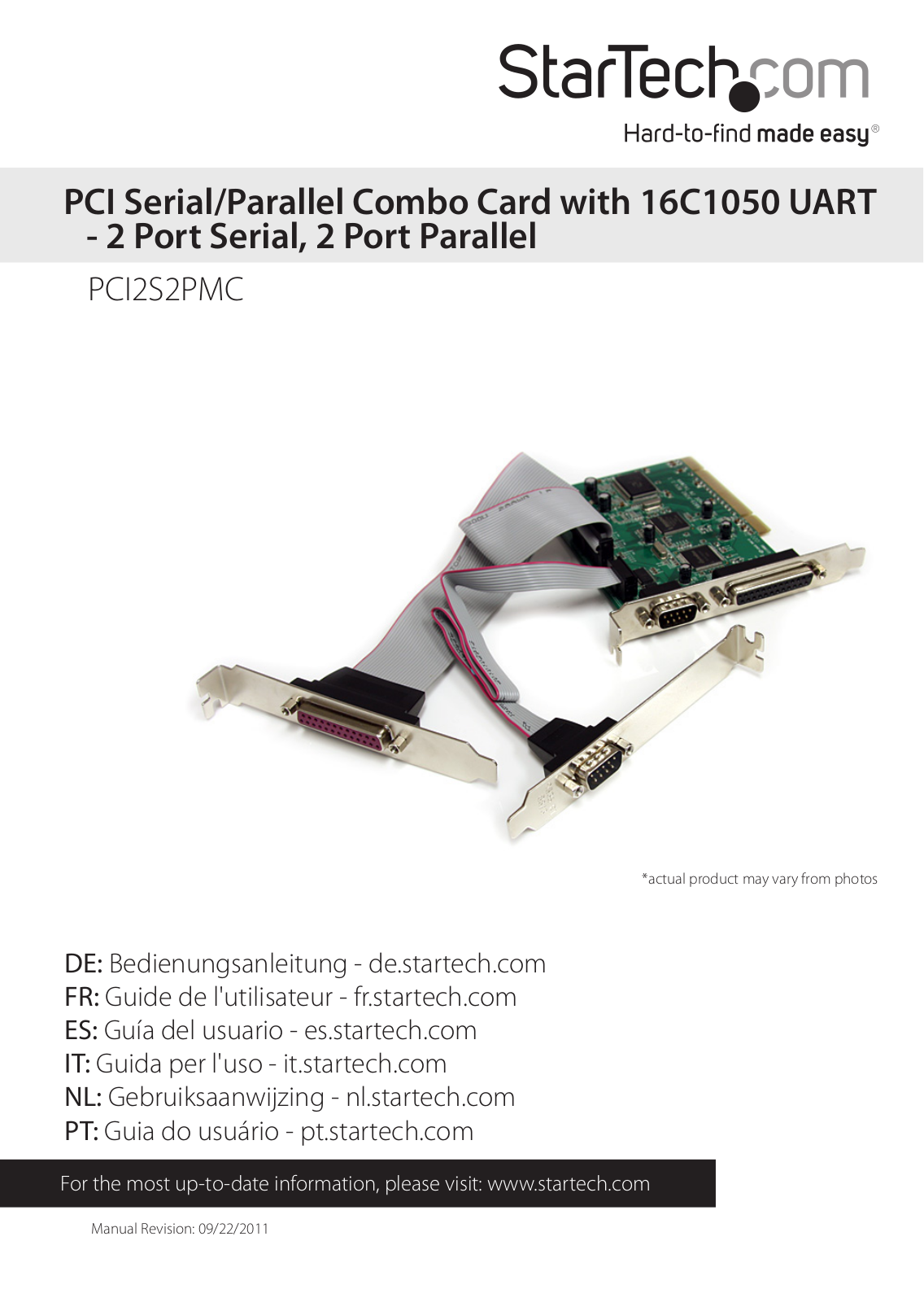 StarTech.com PCI2S2PMC User Manual