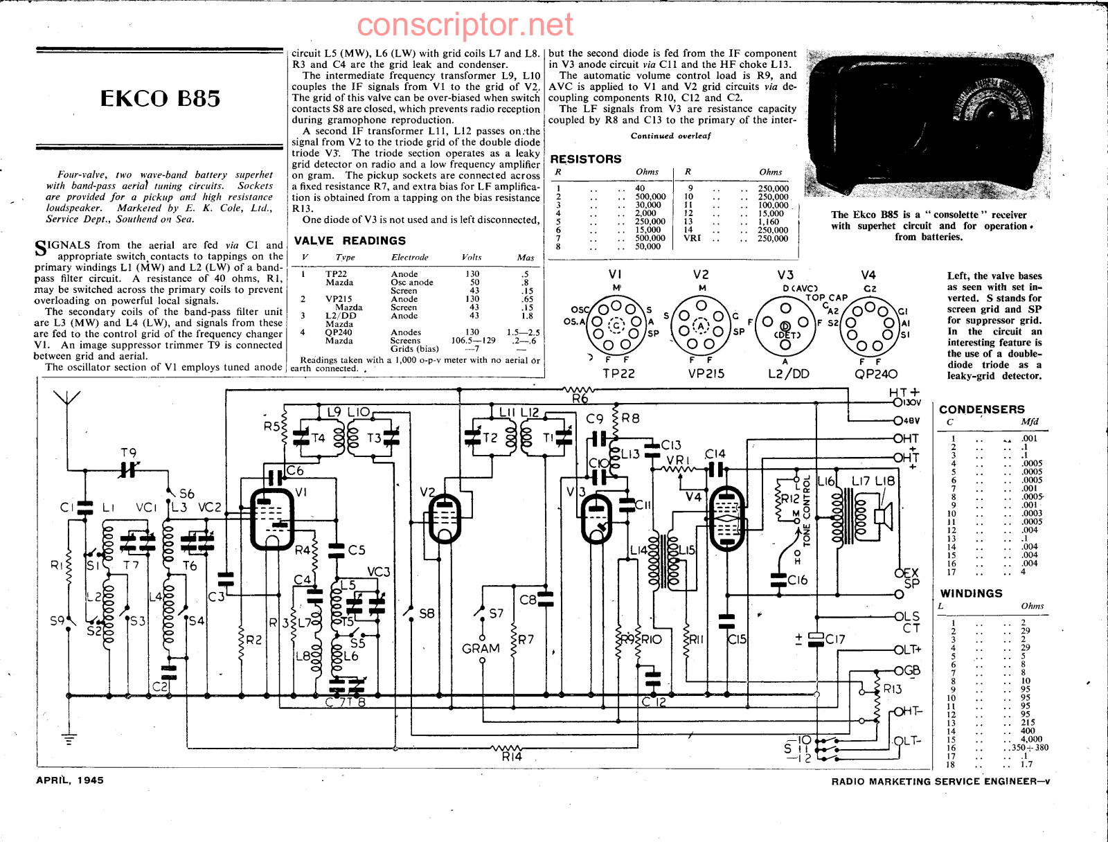 EKCO B85 Service manual