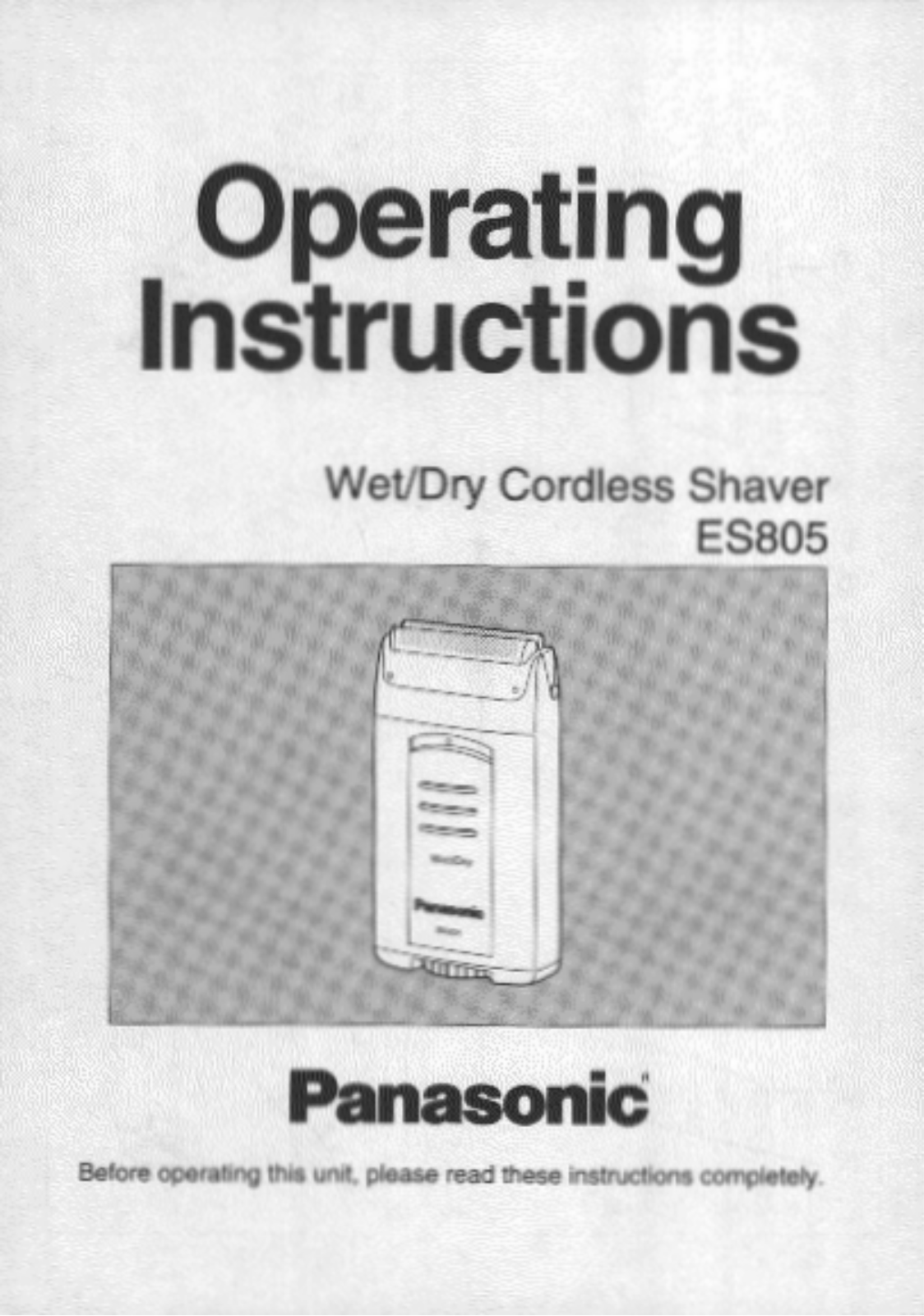 Panasonic ES-805 User Manual