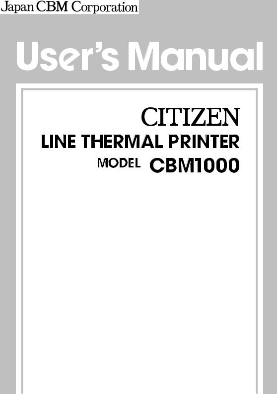Citizen CBM1000 User Manual