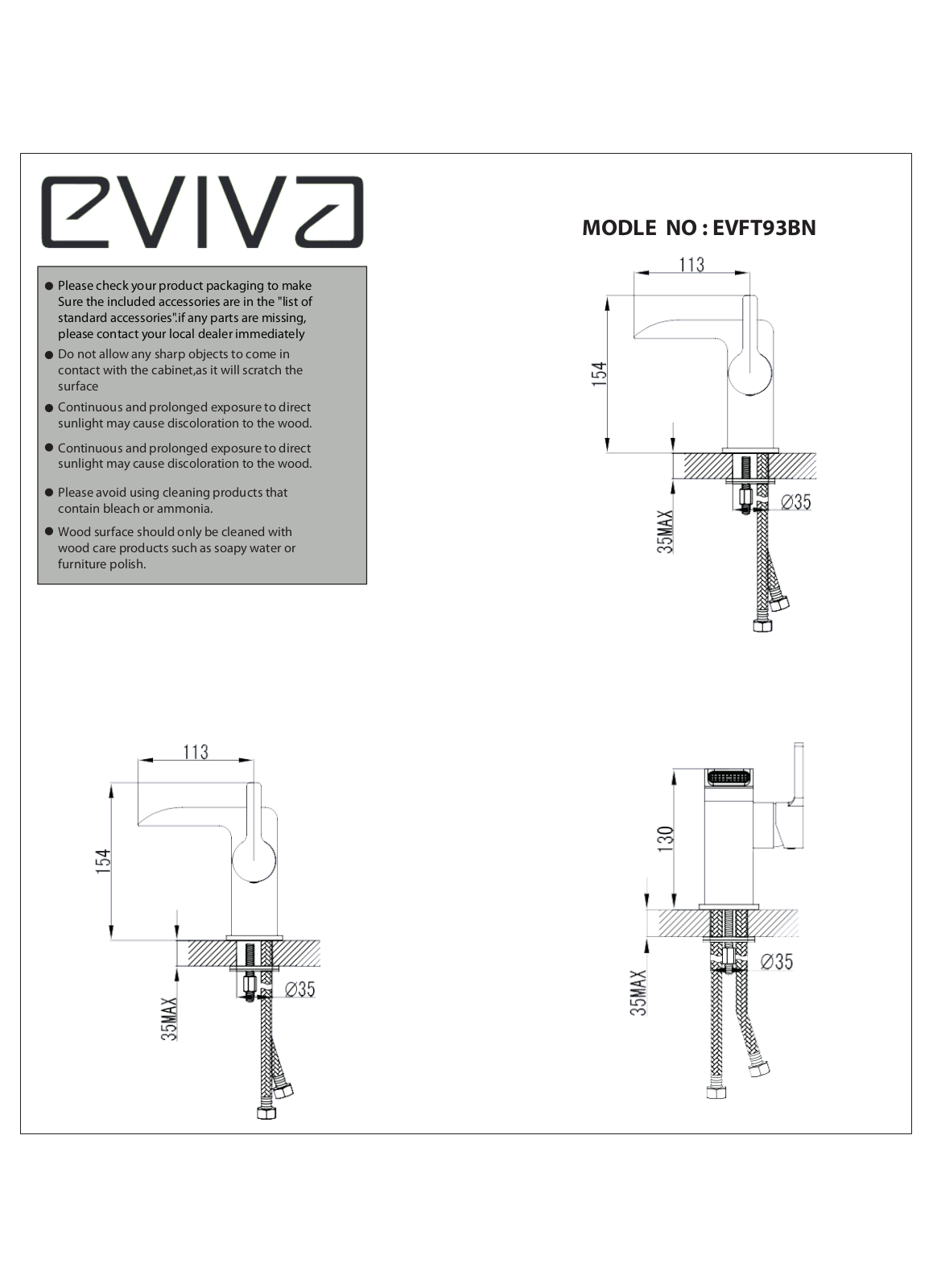 Eviva EVIE1305 Specifications - ManualMachine.com