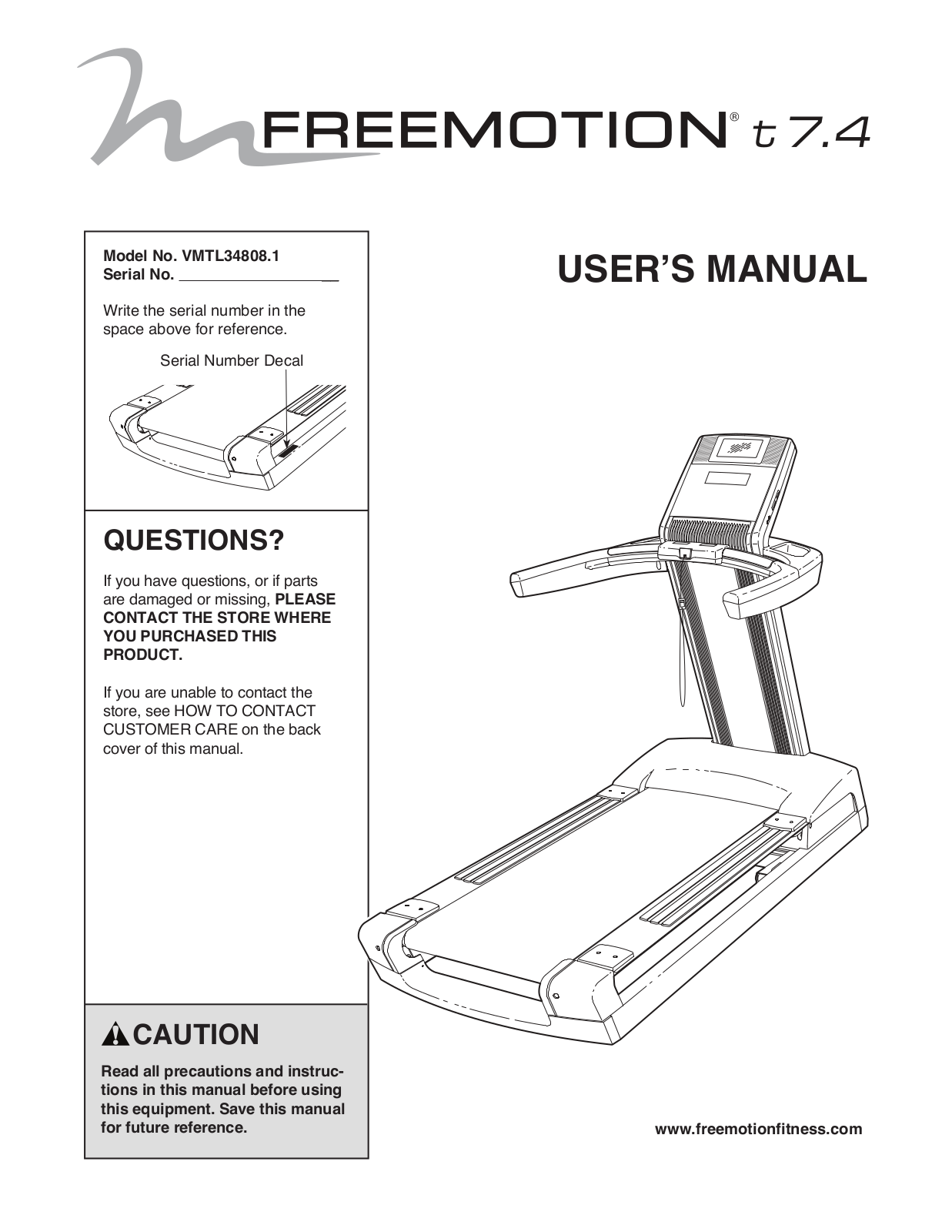 FreeMotion VMTL348081 Owner's Manual