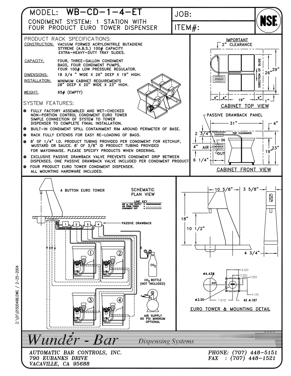 Wunder Bar WB-CD-1-4-ET User Manual