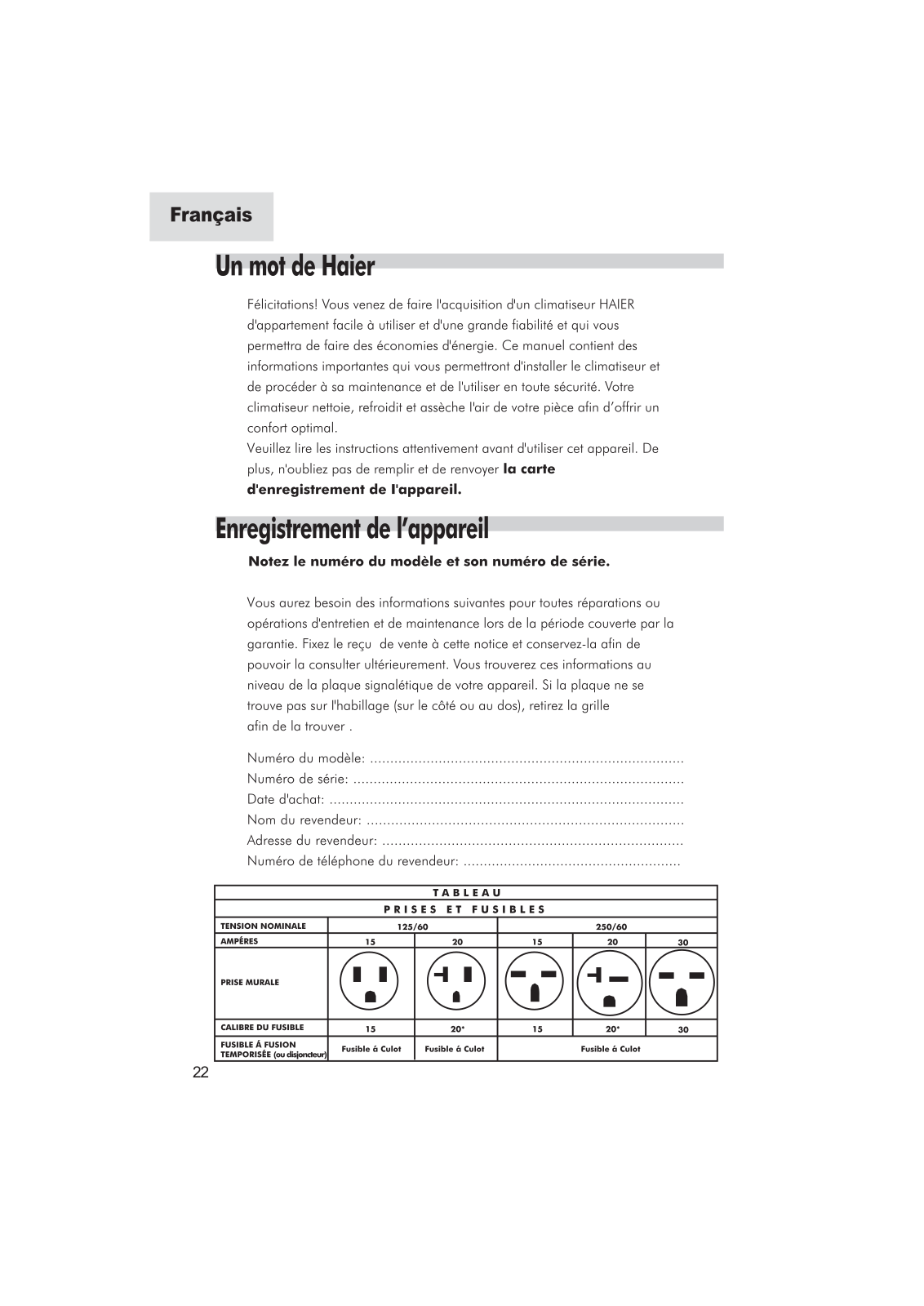 Haier ESA4089 User Manual