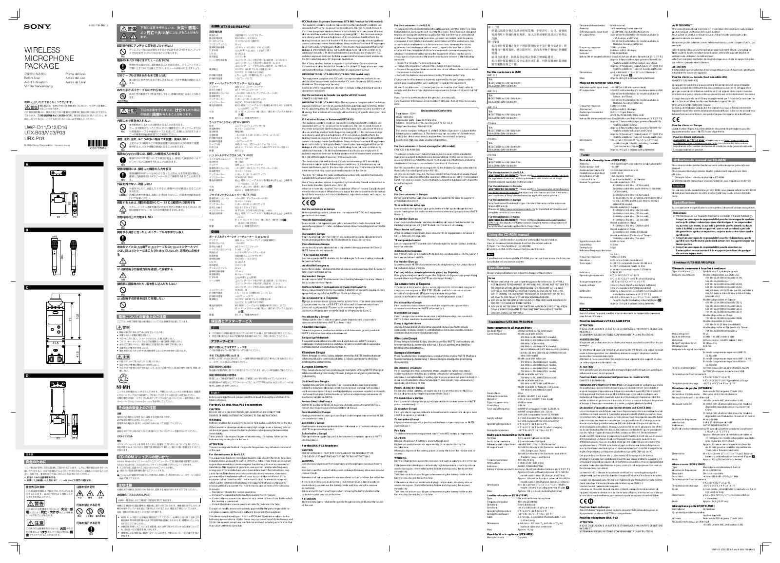 Sony UTXP03A, UTXB03A, UTXM03A User Manual