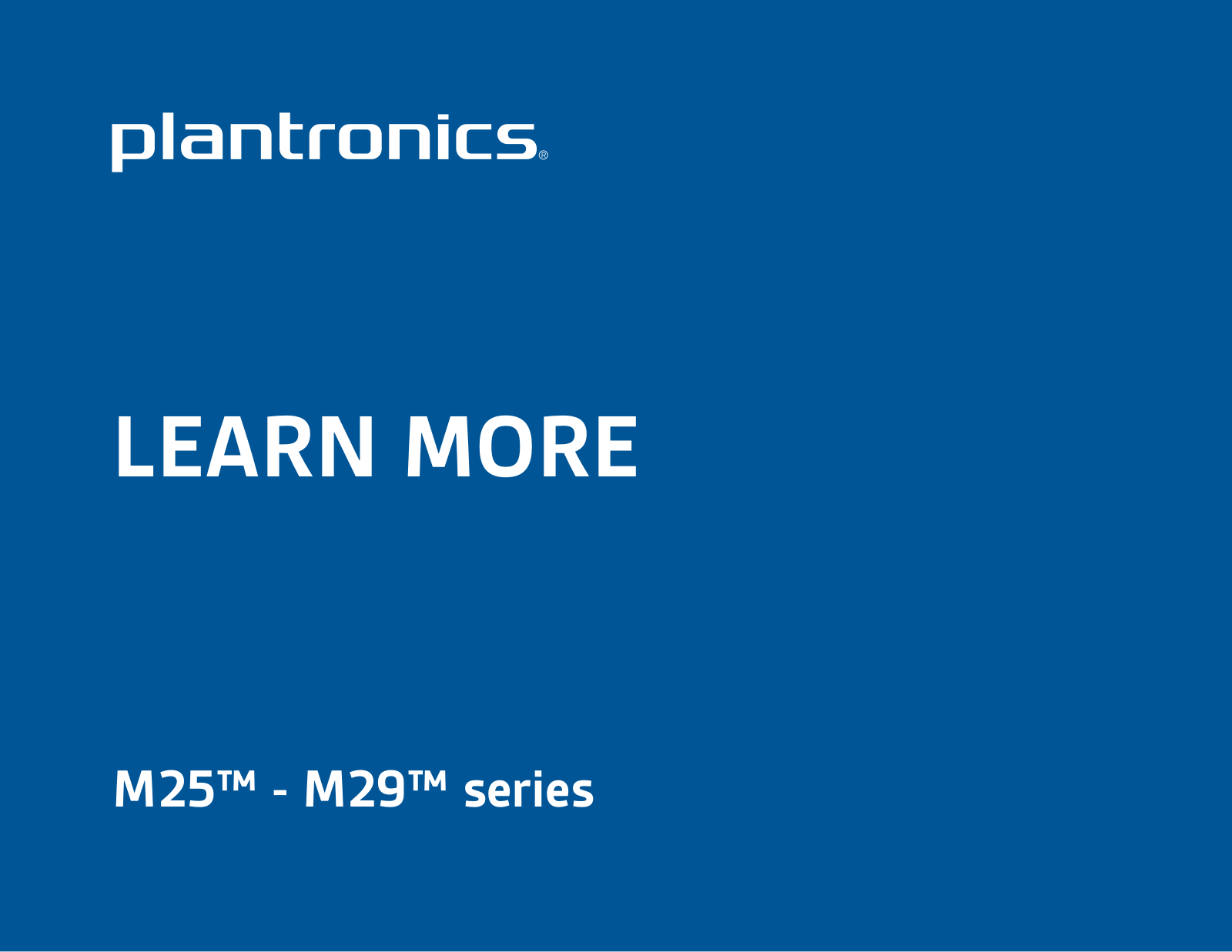 Plantronics M29 User Manual