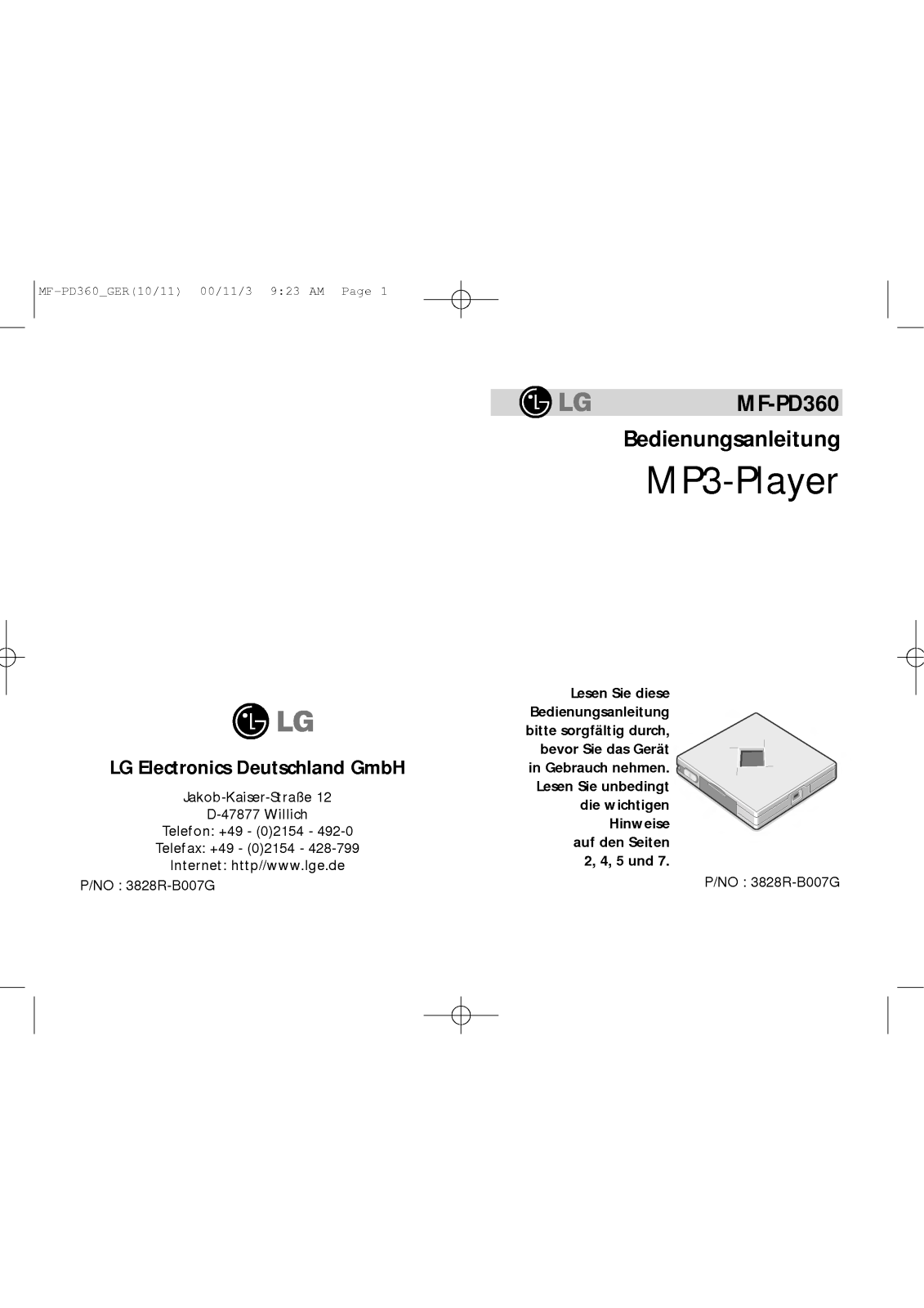 Lg MF-PD360 user Manual